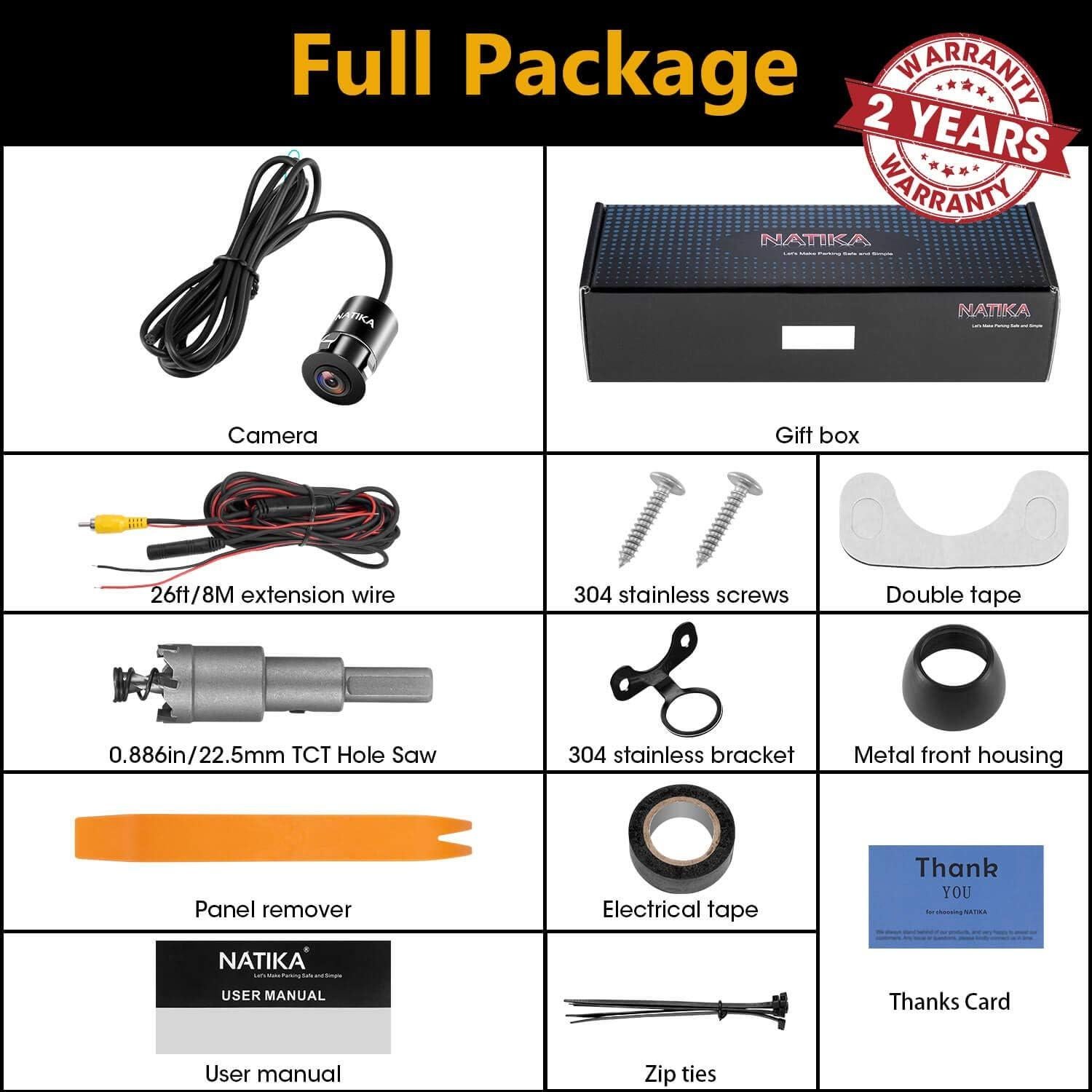 Cámara de visión trasera NATIKA WD-012 HD 720P impermeable