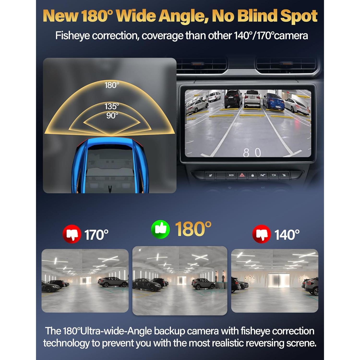 Cámara de Respaldo AHD 1080P Jansite 180° Impermeable