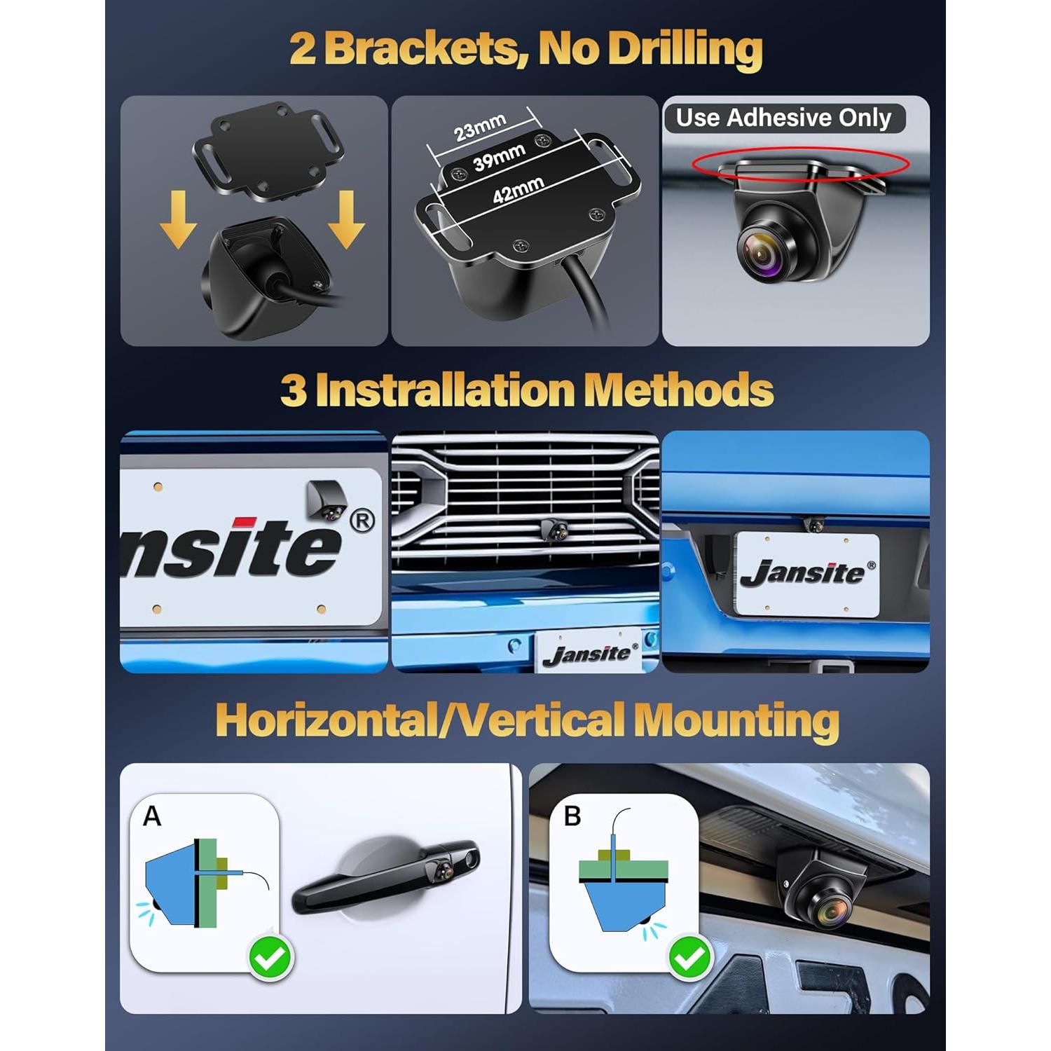 Cámara de Respaldo AHD 1080P Jansite 180° Impermeable