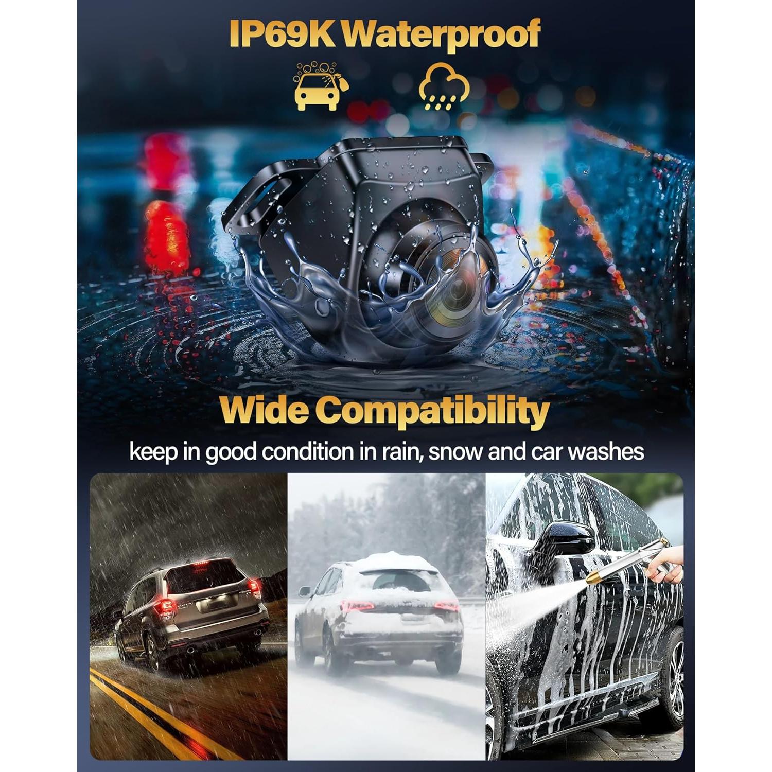 Cámara de Respaldo AHD 1080P Jansite 180° Impermeable