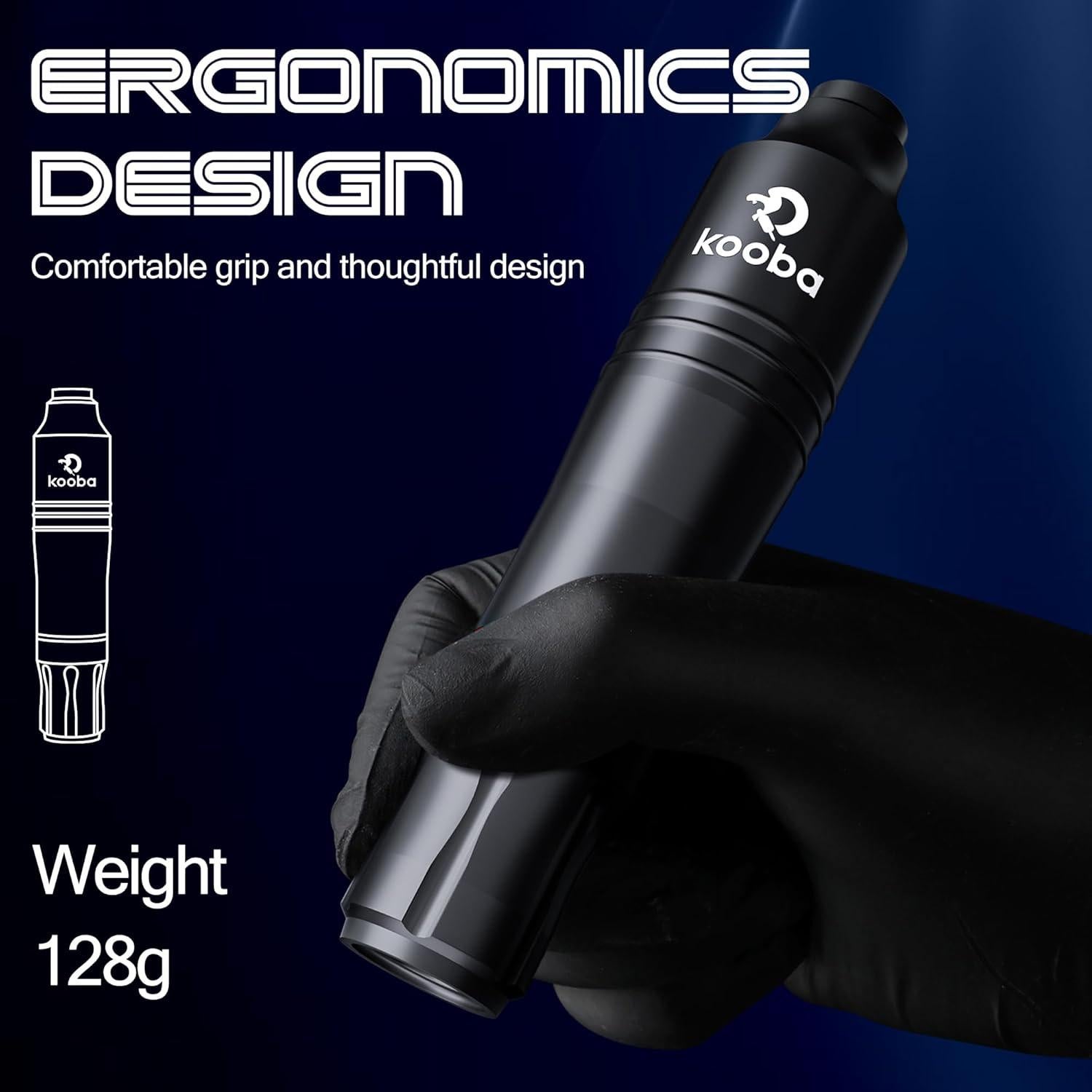 Kit de Tatuaje Profesional Kooba con Bolígrafo Rotativo y 20 Agujas