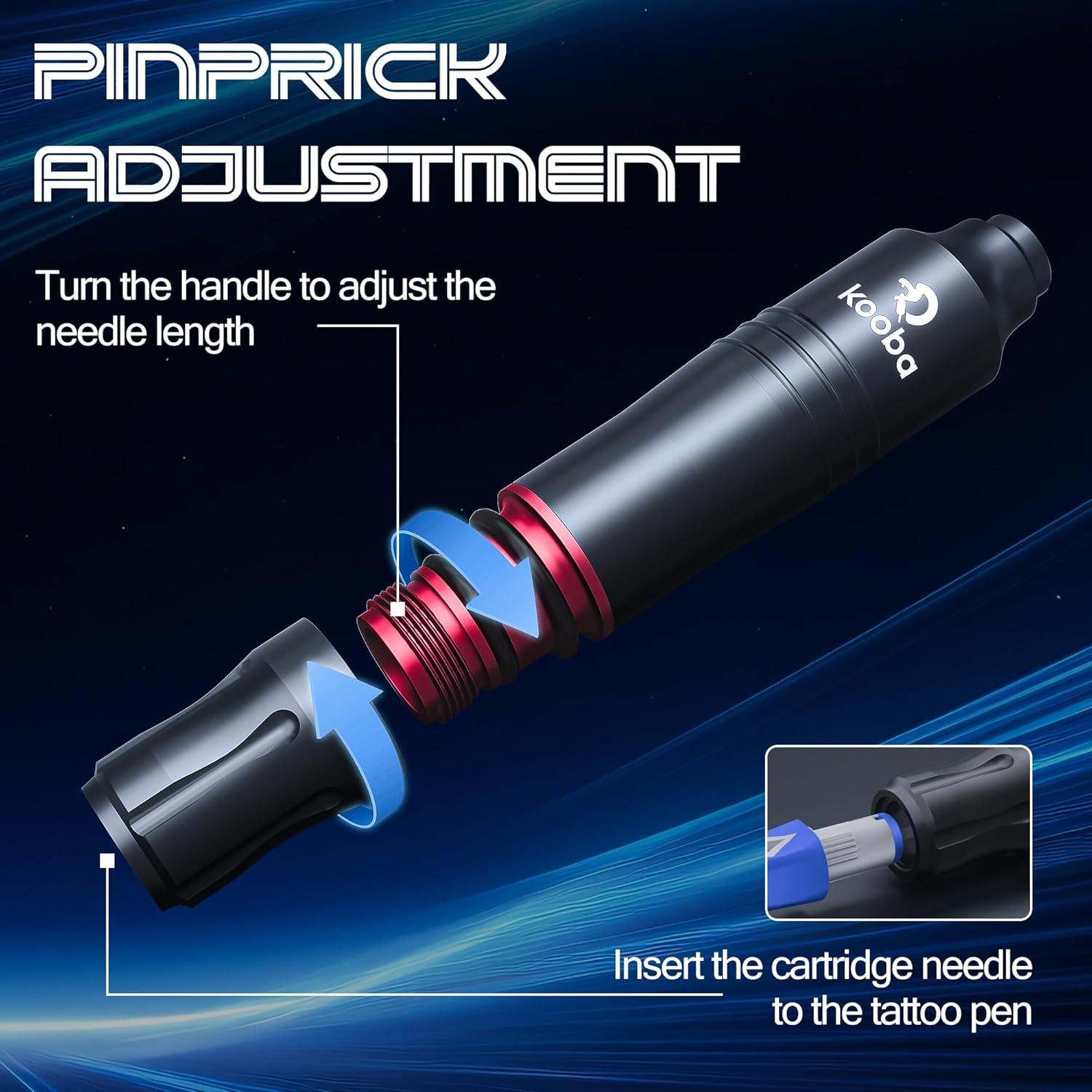 Kit de Tatuaje Profesional Kooba con Bolígrafo Rotativo y 20 Agujas
