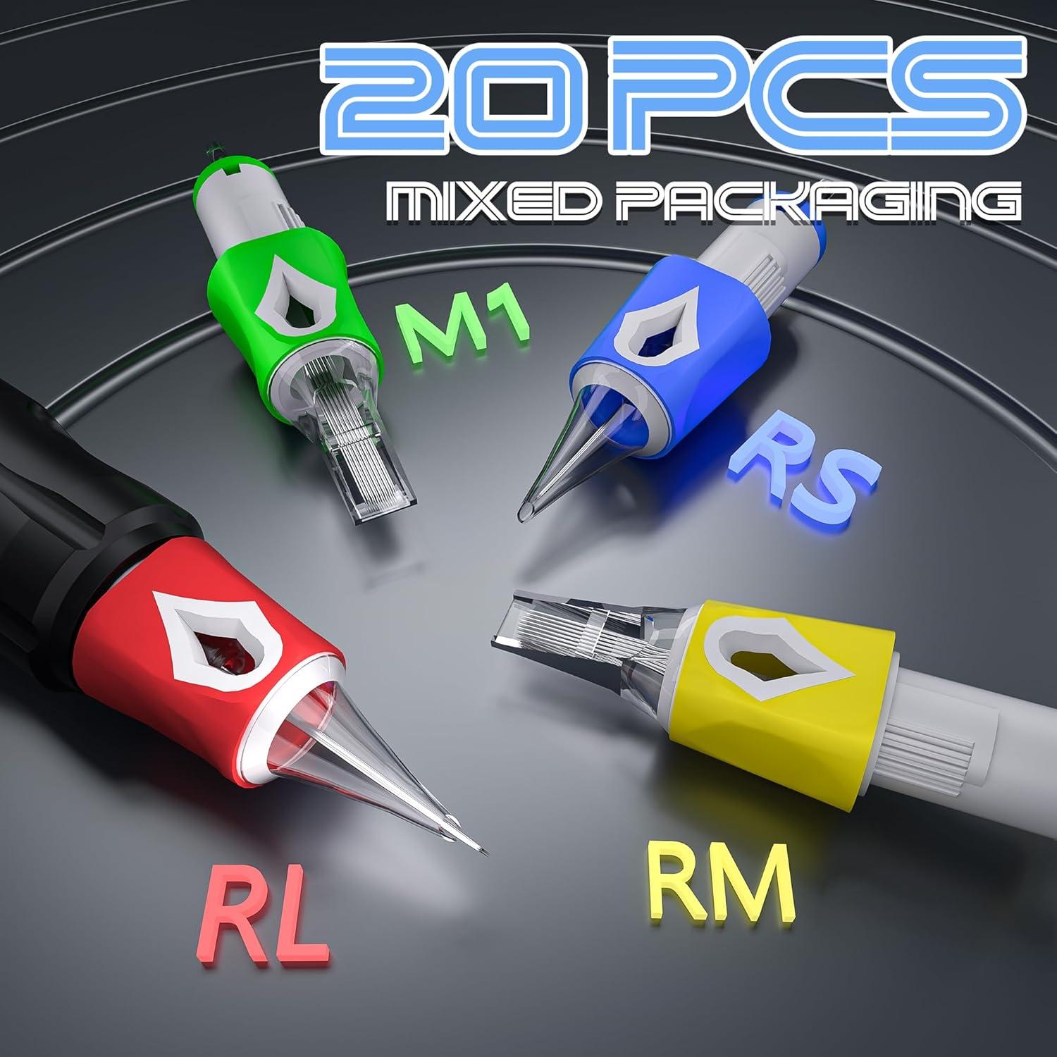 Kit de Tatuaje Profesional Kooba con Bolígrafo Rotativo y 20 Agujas