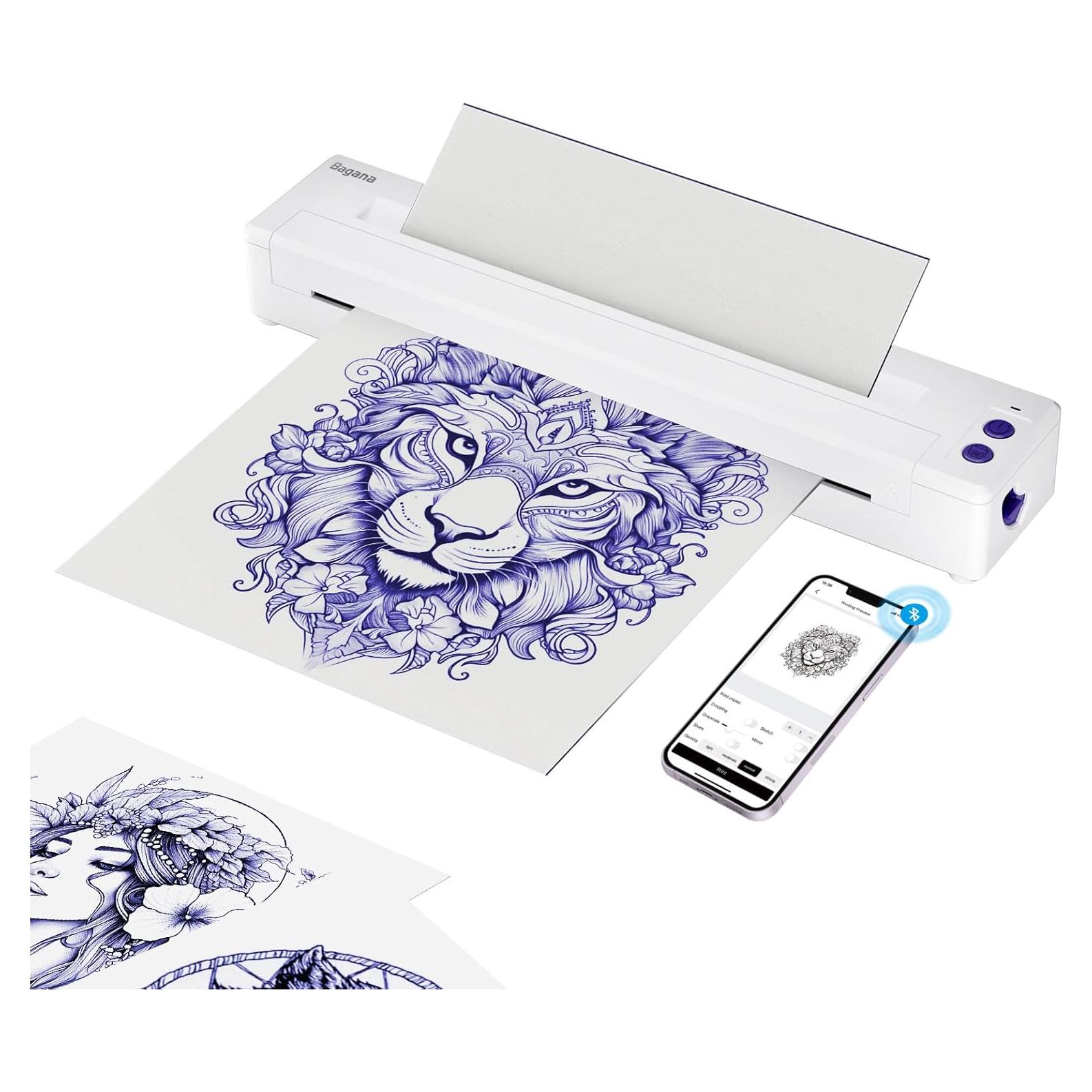 Impresora de Tatuajes Inalámbrica Bagana P19, Portátil y Compacta