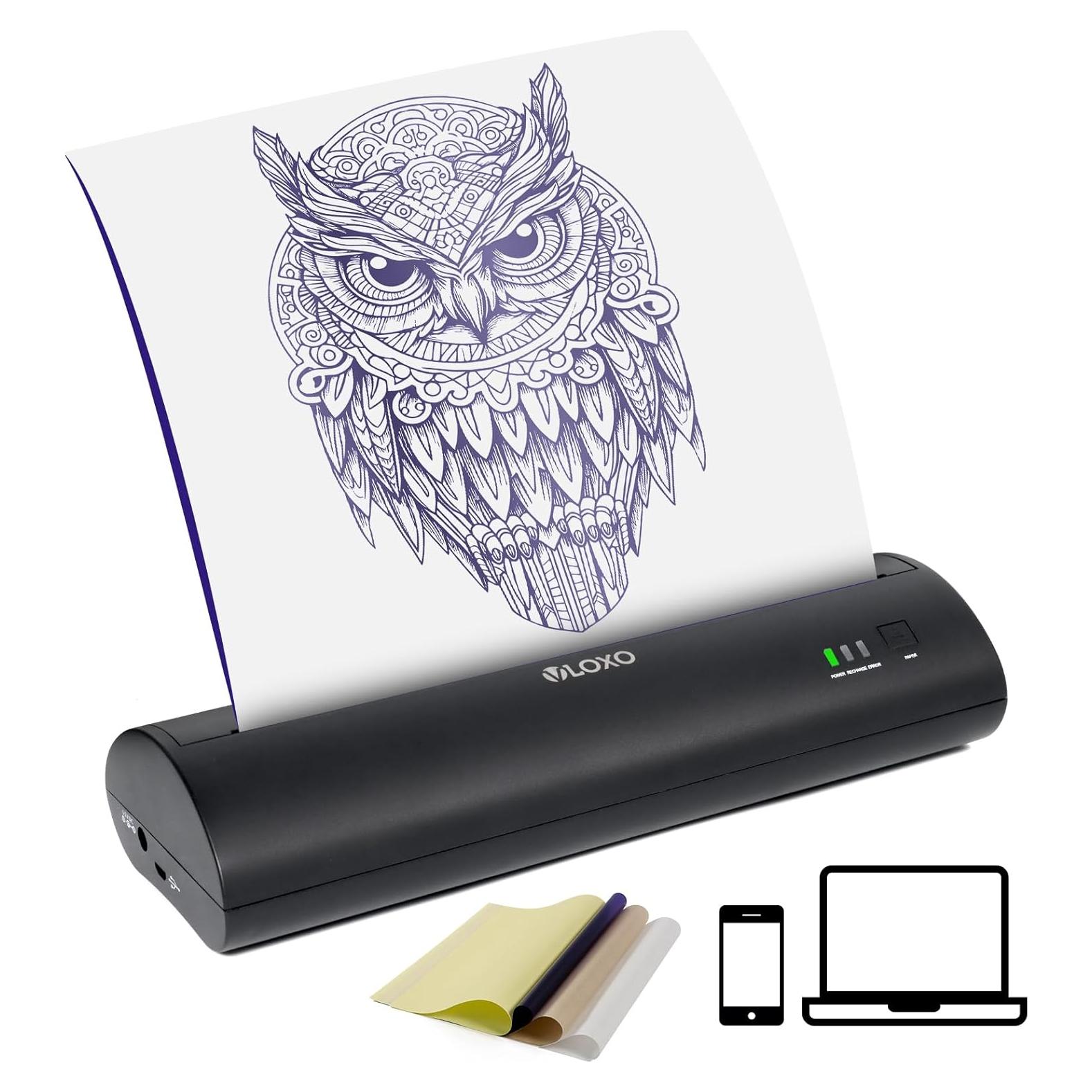 Impresora de Tatuajes Térmica VLOXO P8009 Portátil Recargable