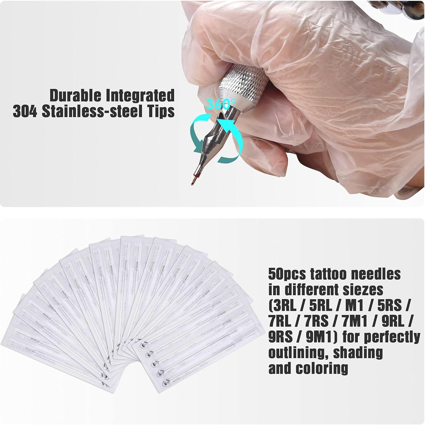 Kit Completo de Tatuaje AW - 2 Pistolas, 54 Tintas, Estuche