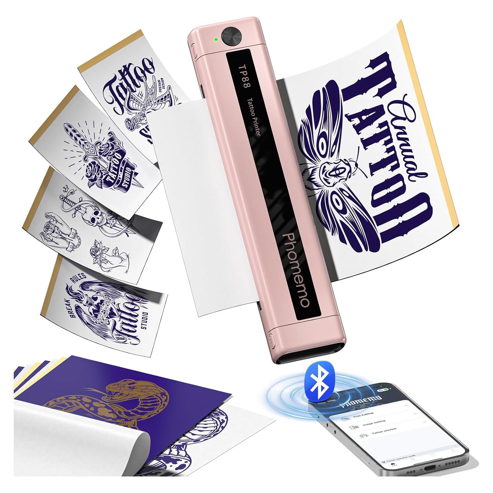 Impresora de Transferencia de Tatuajes Phomemo TP88 - Kit con 10 Hojas