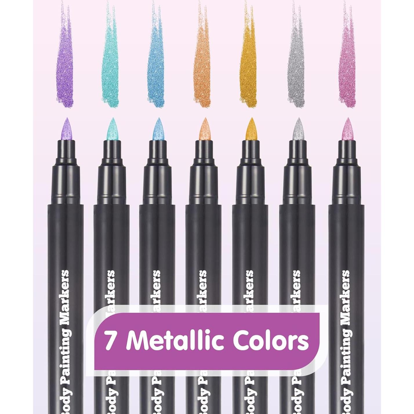 Marcadores de Tatuajes Temporales Lictin 7 Colores Doble Punta