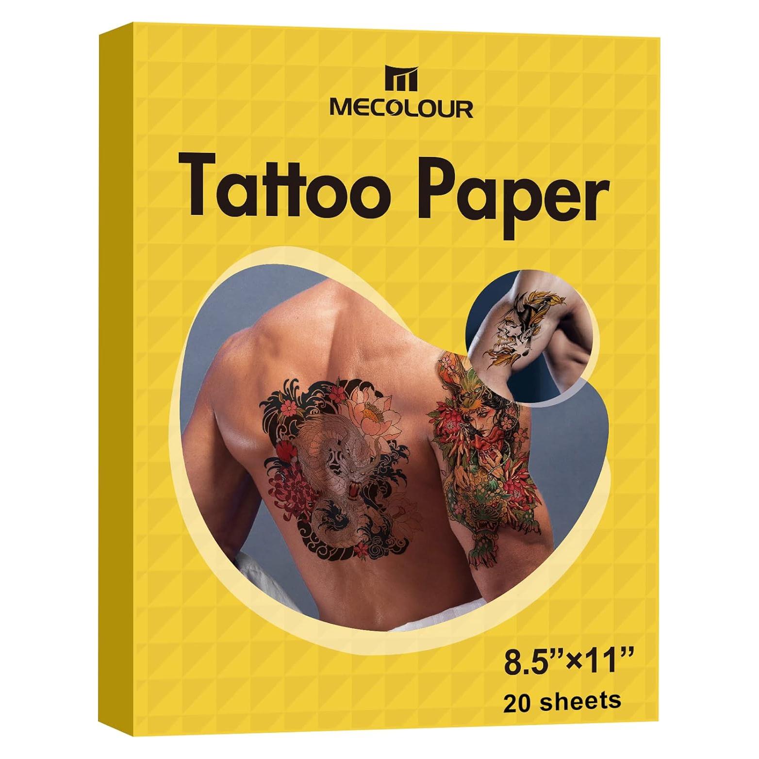 Papel de Tatuaje Temporal Imprimible MECOLOUR 20 Juegos 21.6x27.9cm