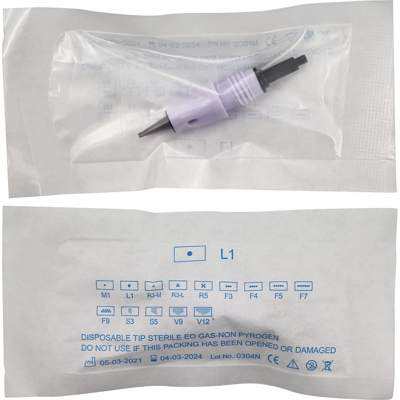 20Pcs Tattoo Needle Cartridges for Permanent Makeup Tattoo Machine Artmex V6,V8,V9,V11 models available size 1R,3R,5R,7R,3F,5F,7F Tattoo Needles (1R/L1)