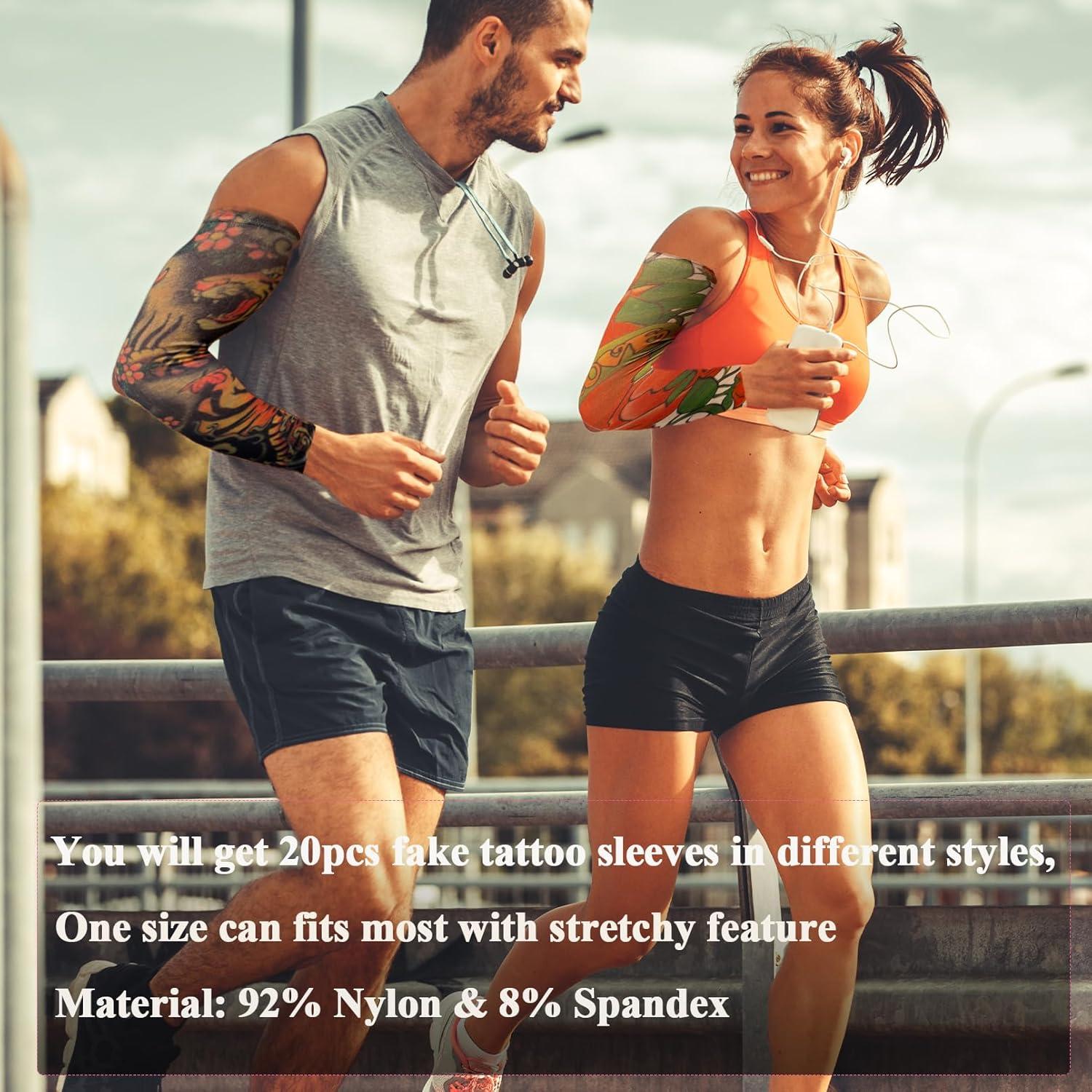 20 Mangas de Tatuaje Temporal Unisex SOLENOBLE Protección Solar