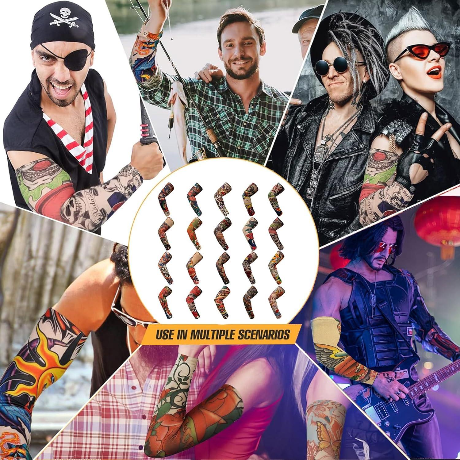 20 Mangas de Tatuaje Temporal Unisex SOLENOBLE Protección Solar