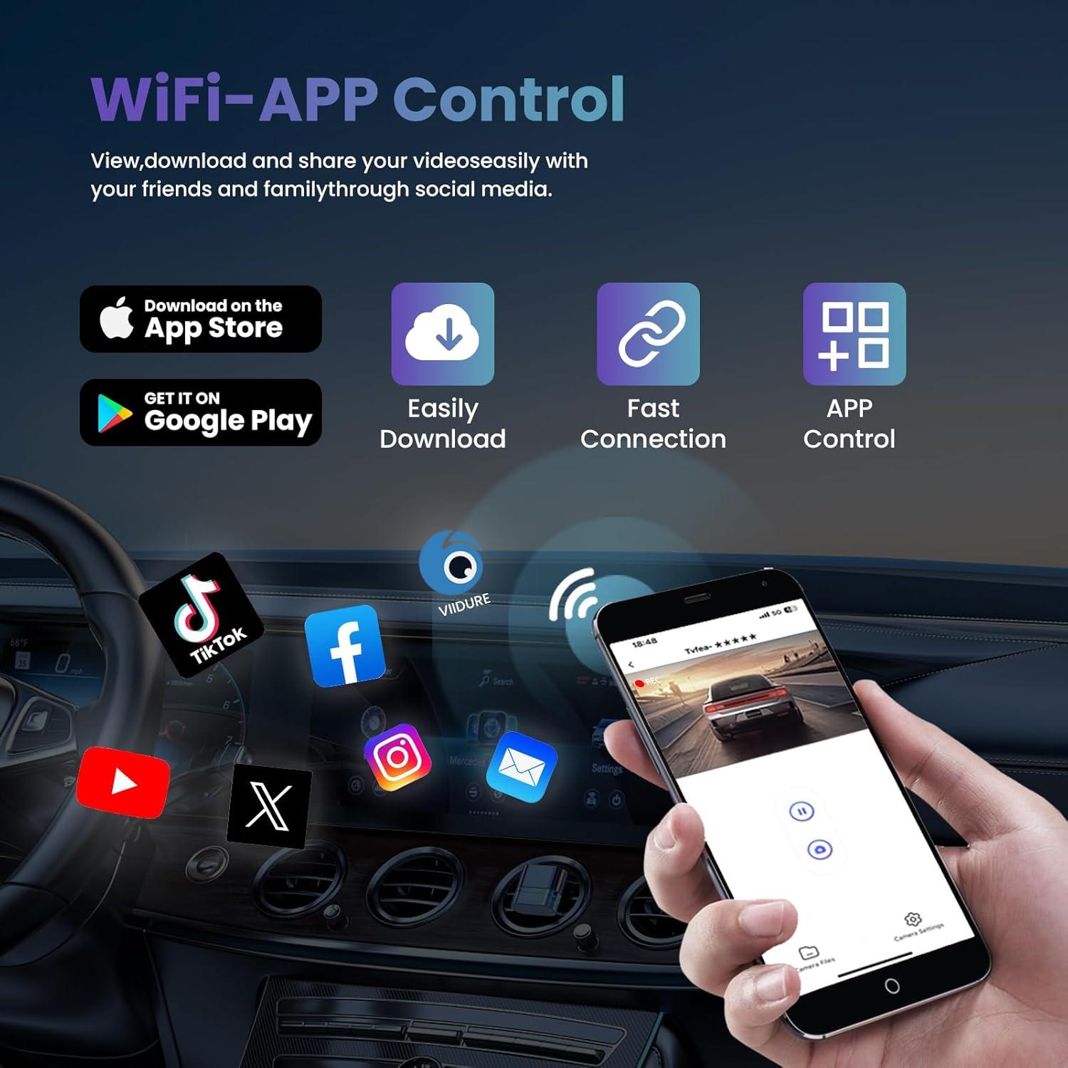 Cámara Dash 4K TVFEA C5S Delantera y Trasera con Wi-Fi