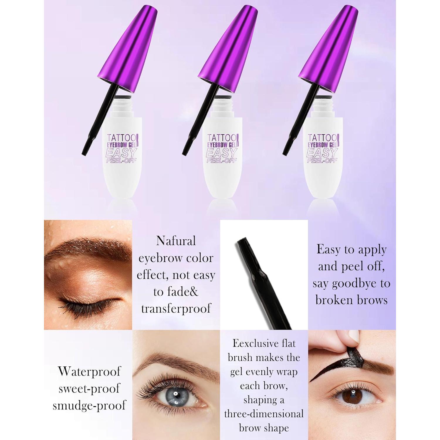 Kit de Gel Tinte para Cejas Peel Off 2pcs - Negro - Impermeable