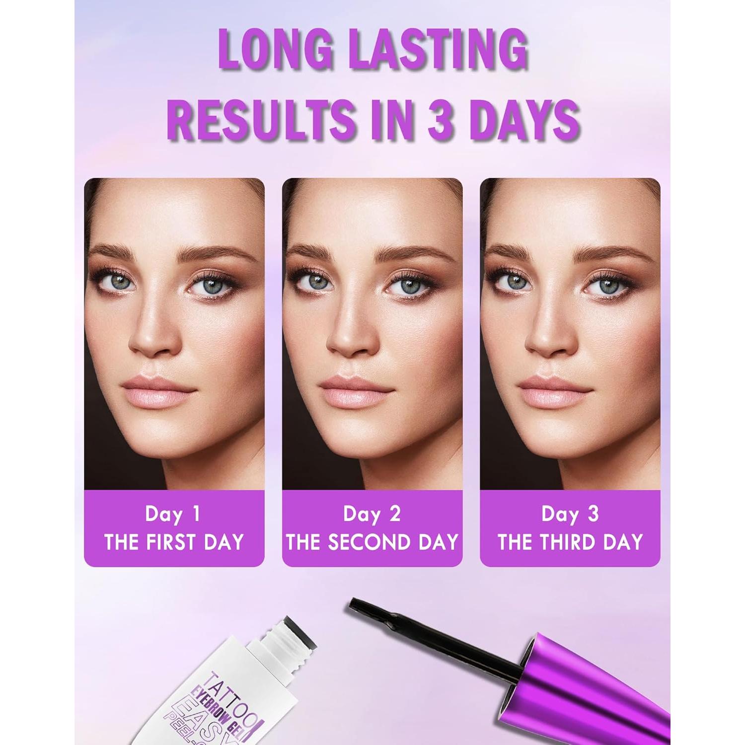 Kit de Gel Tinte para Cejas Peel Off 2pcs - Negro - Impermeable