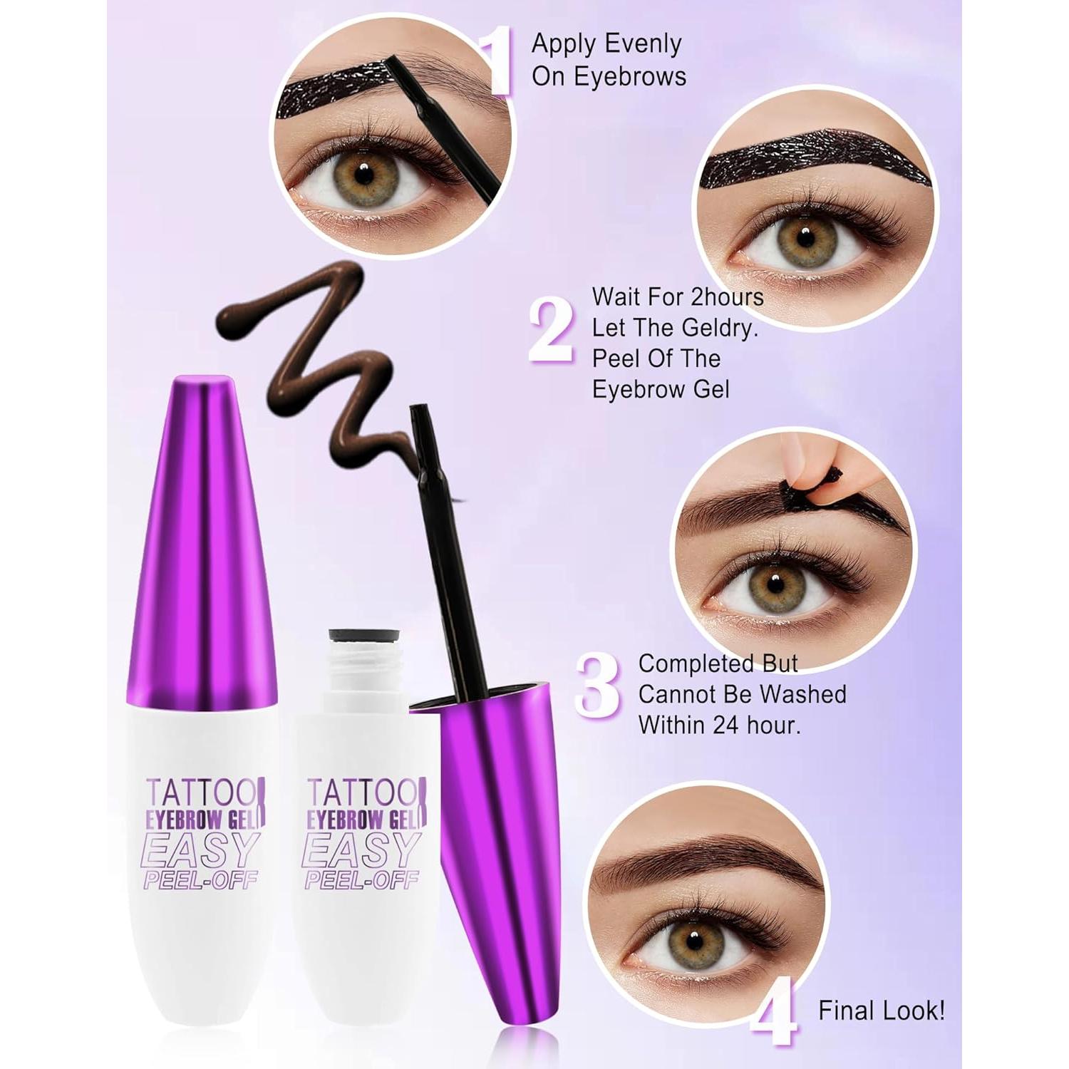 Kit de Gel Tinte para Cejas Peel Off 2pcs - Negro - Impermeable