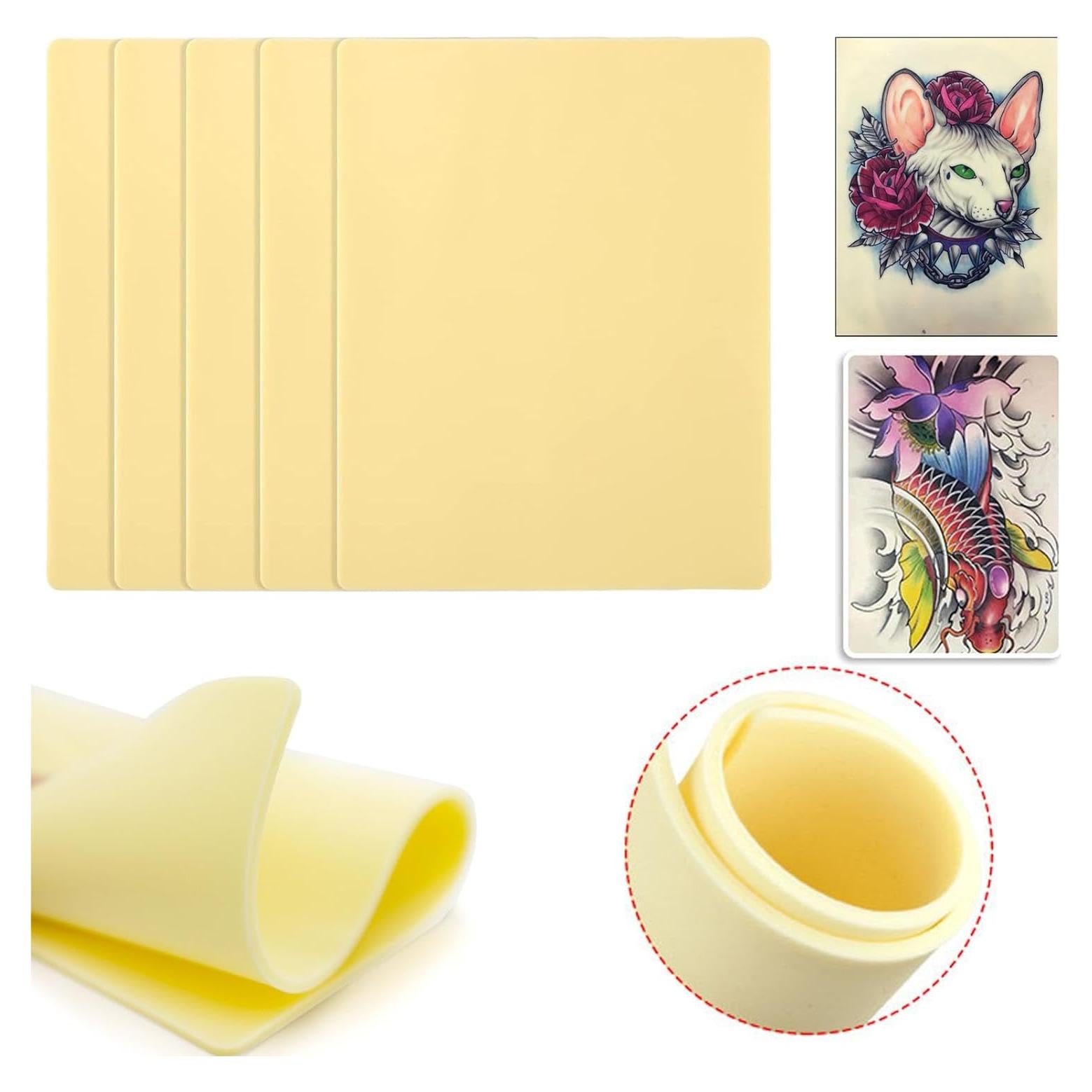 5 Pieles de Práctica para Tatuaje EIPTWH 30x21cm Silicona 3mm