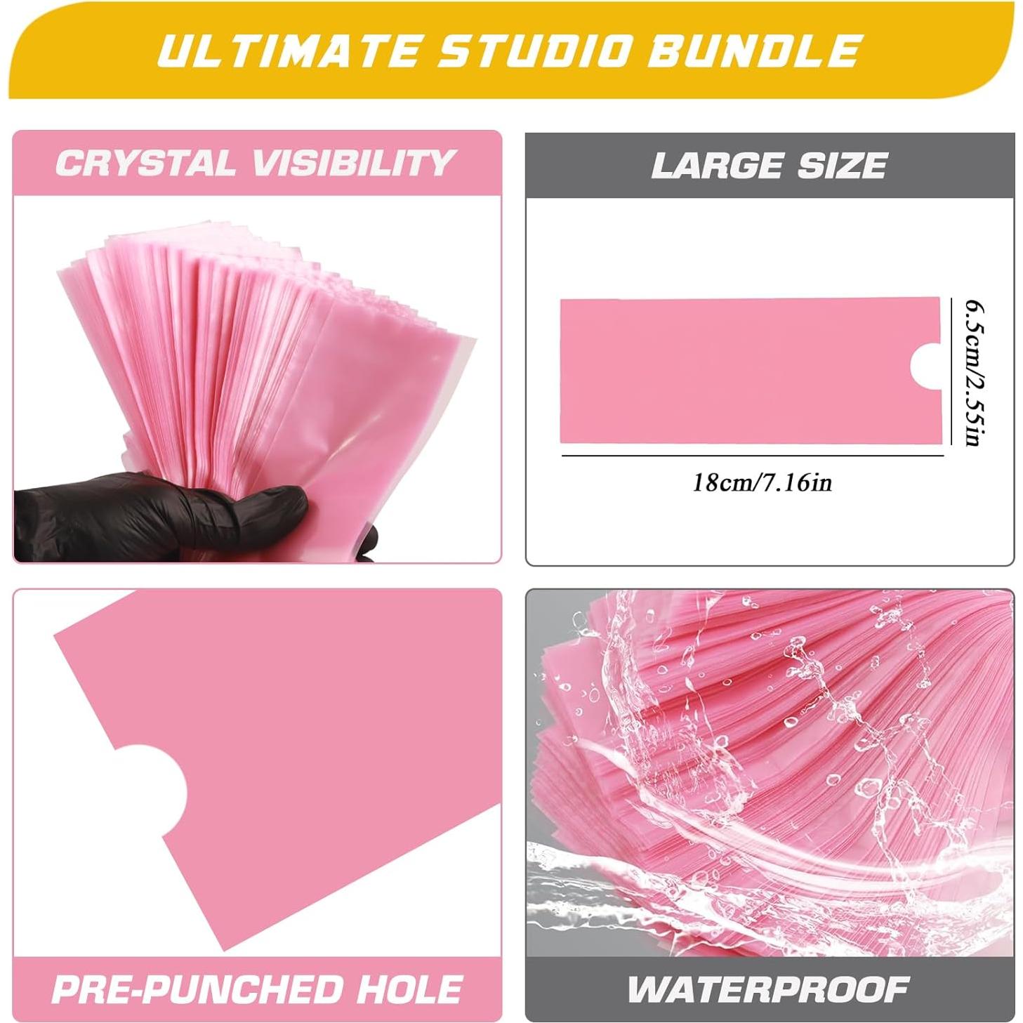 Cubiertas de Máquina de Tatuaje Narkysus - 200 Piezas Rosa