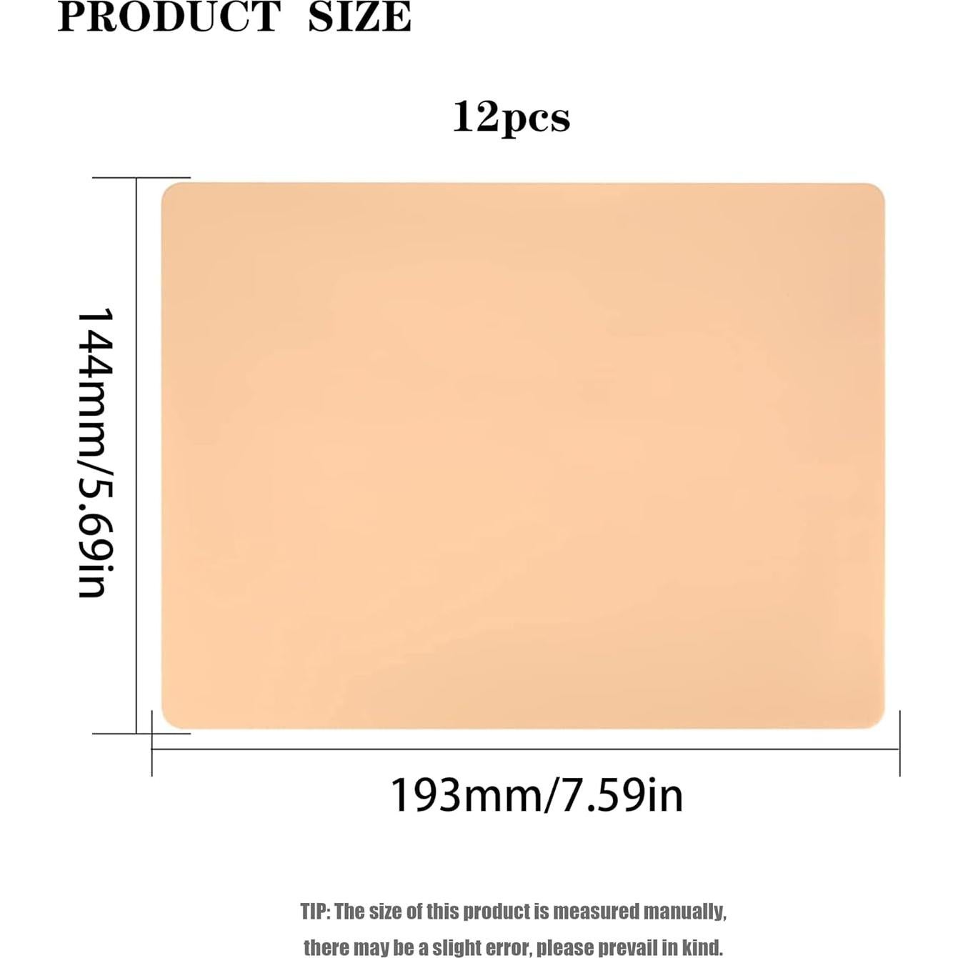 Piel de Práctica para Tatuaje WSLL - 12 Piezas 15x20 cm Silicona