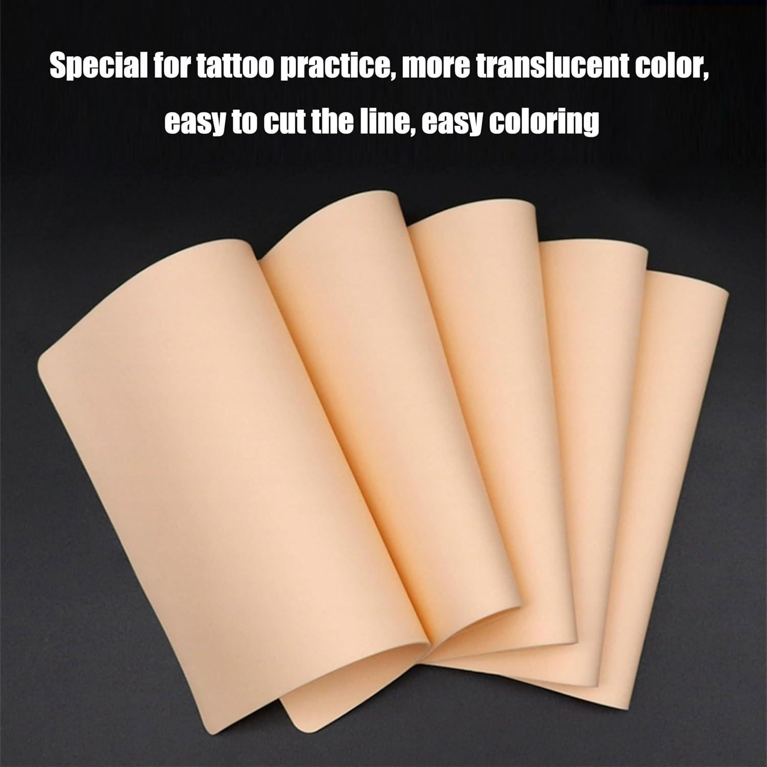 Piel de Práctica para Tatuaje WSLL - 12 Piezas 15x20 cm Silicona