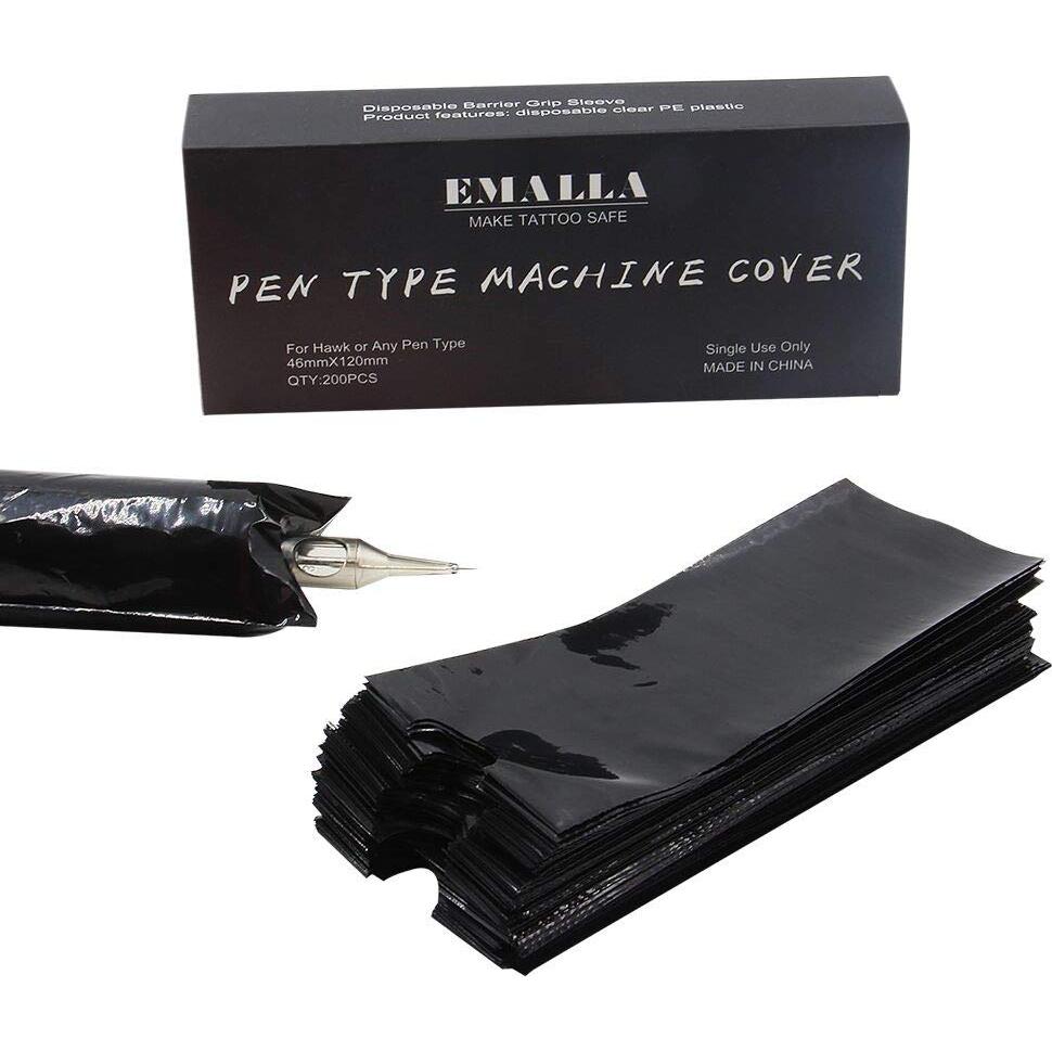 Cubiertas de Pluma de Tatuaje Autdor 200 Pcs Desechables Negras