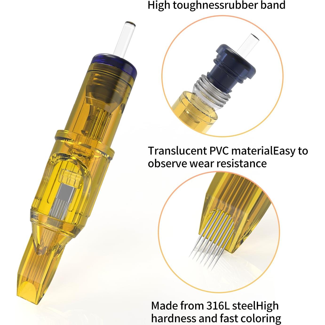 Agujas de Cartucho para Tatuaje YILONG 14RL 20pcs 0.35mm