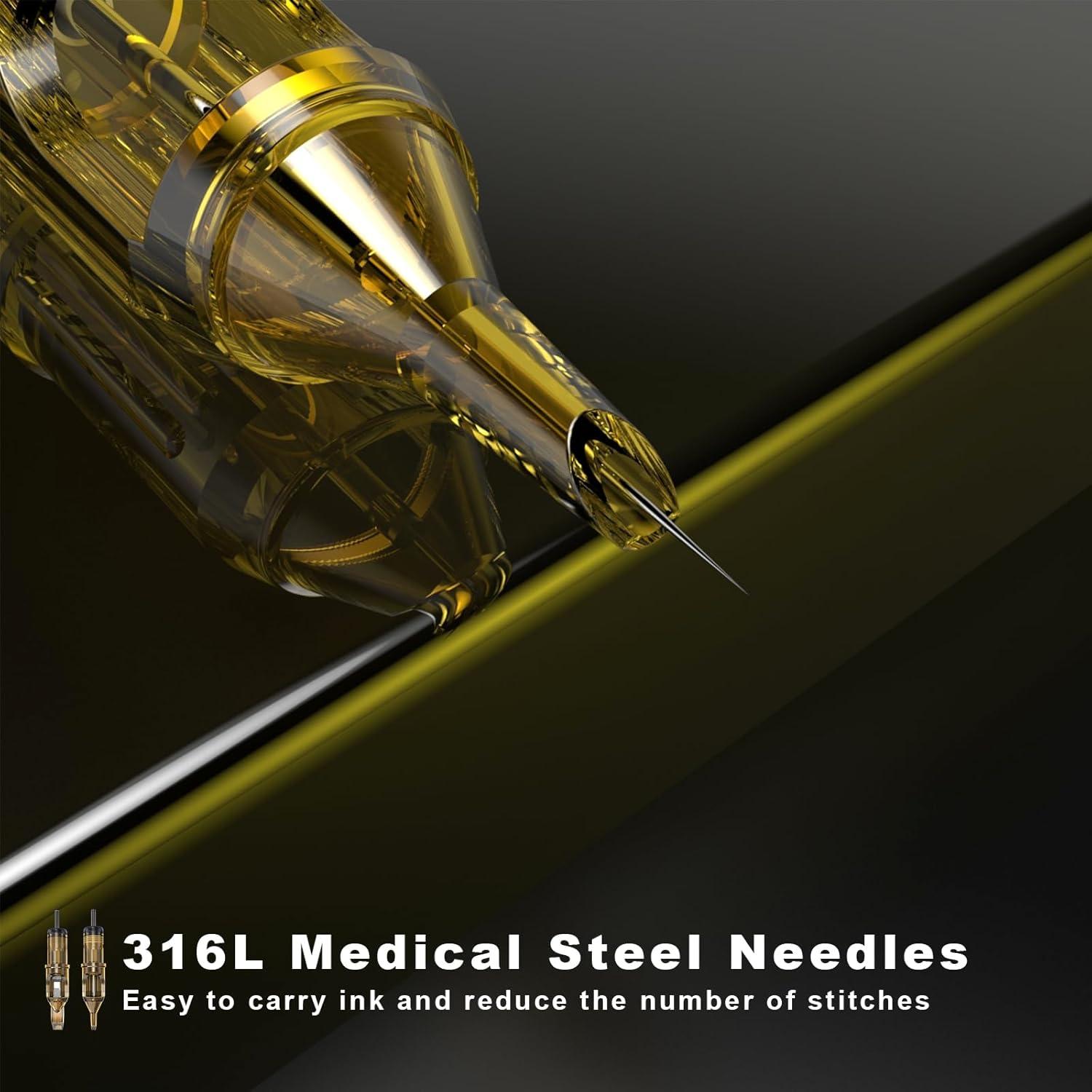 Agujas de Cartucho para Tatuaje YILONG 14RL 20pcs 0.35mm