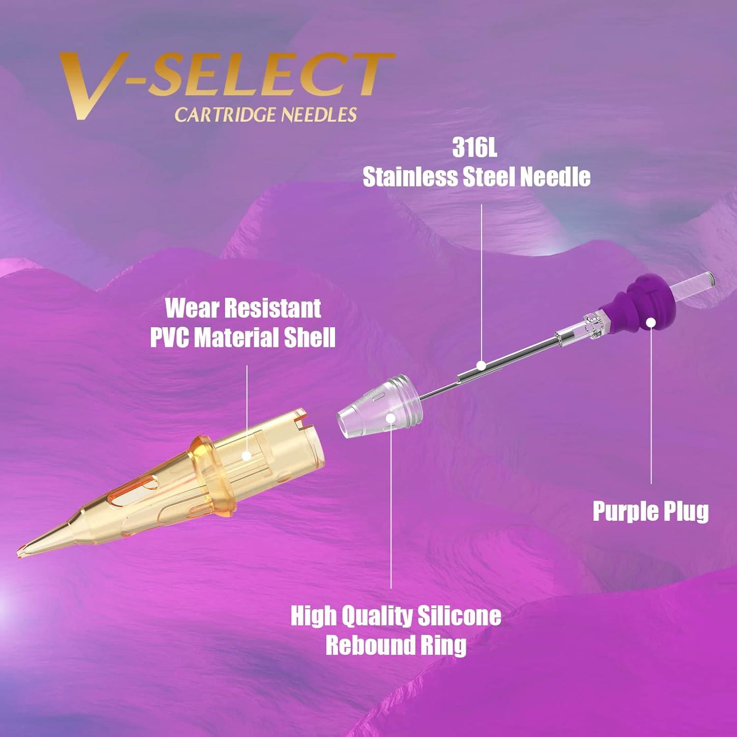 Agujas de Cartucho para Tatuaje V-SELECT 20Pcs 0.18mm 1RL