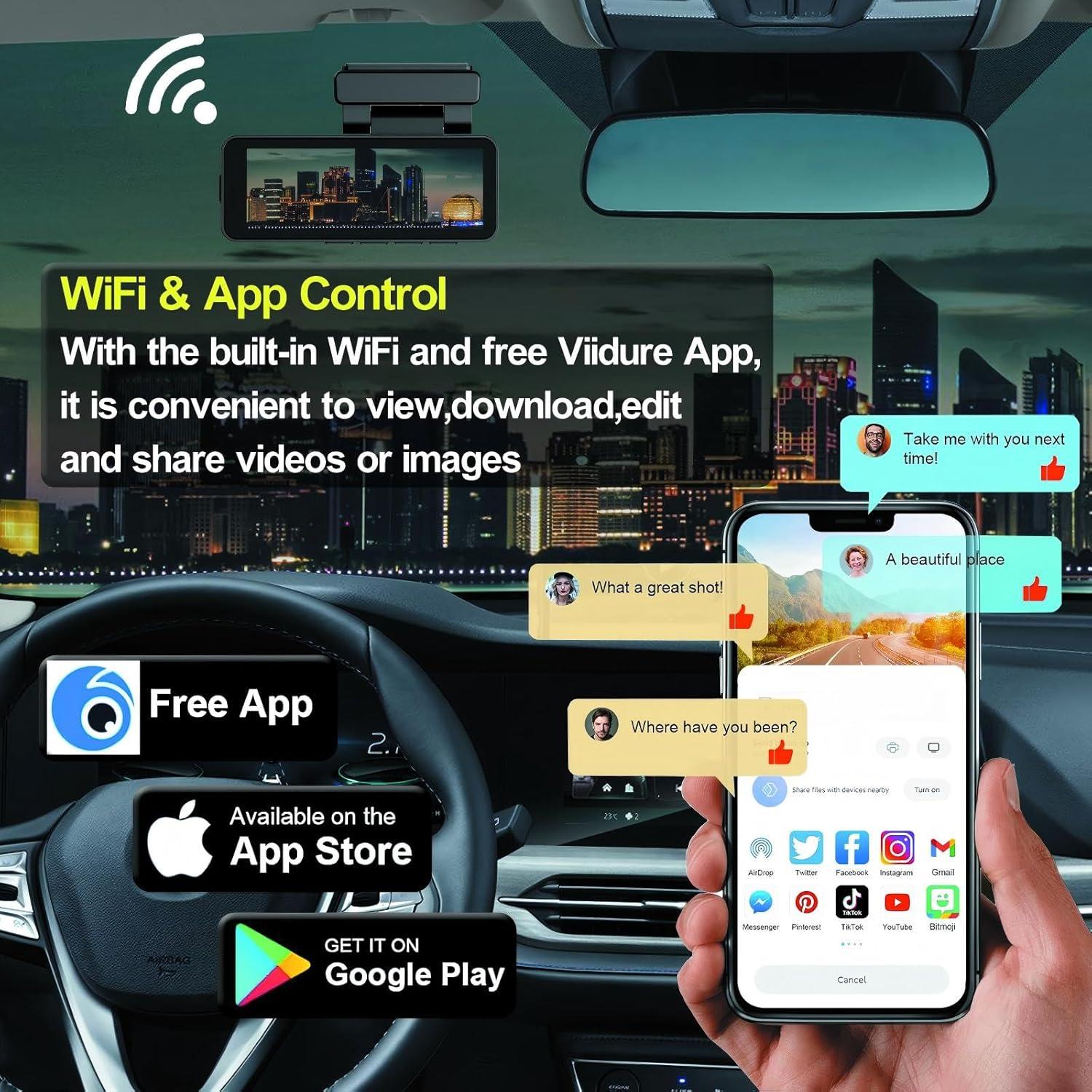 Cámara de Tablero Petokix 4K Delantera + 1080P Trasera