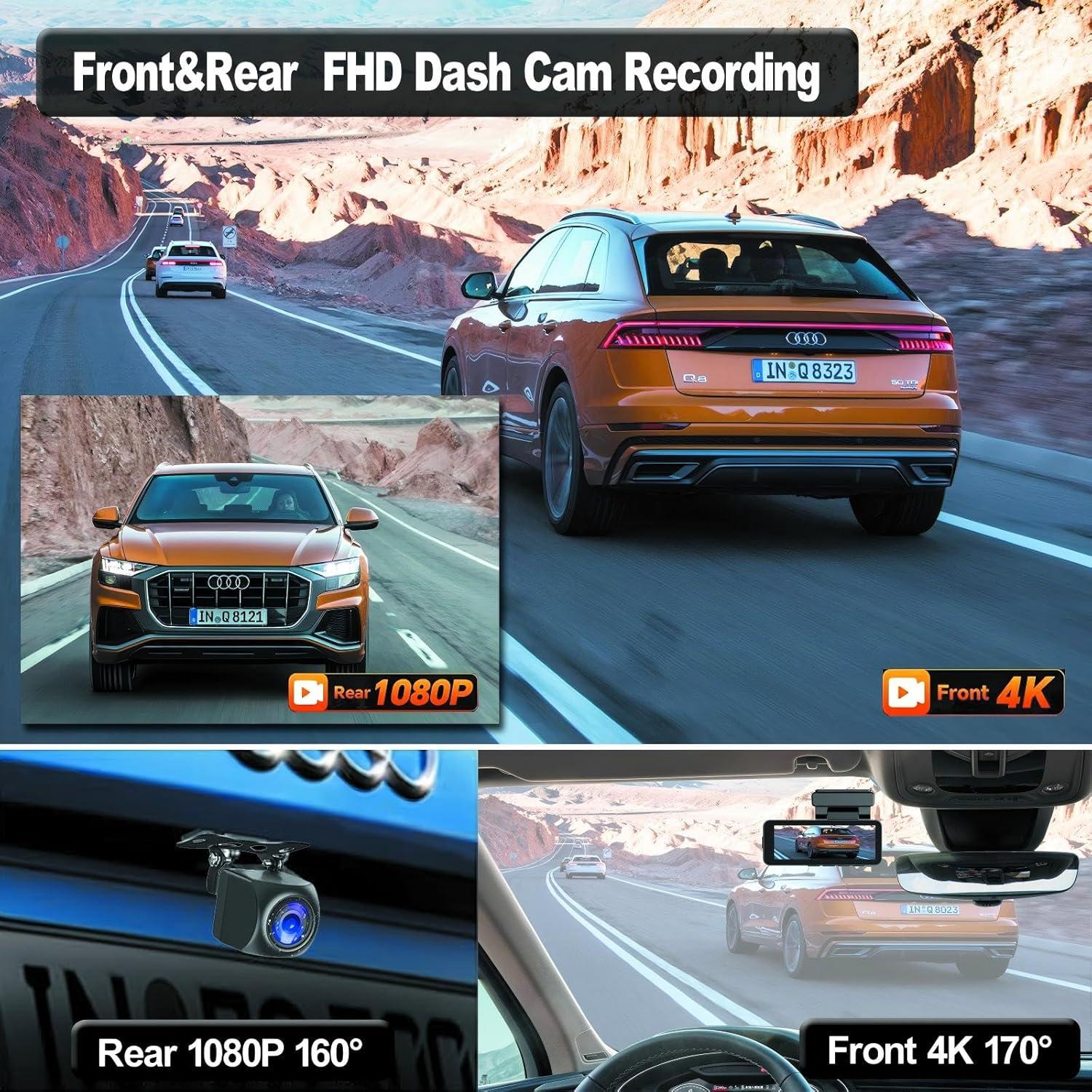 Cámara de Tablero Petokix 4K Delantera + 1080P Trasera