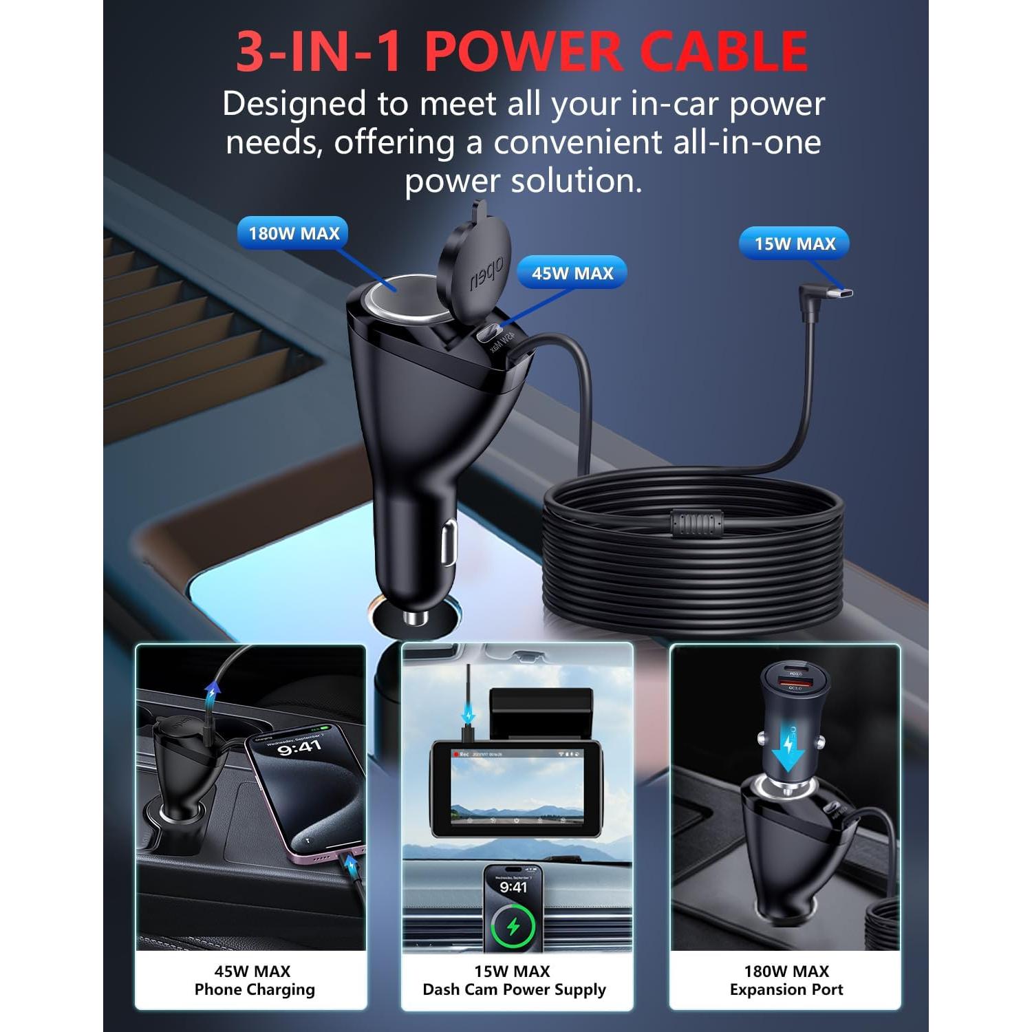 Dash Cam Front and Rear, 4K Full HD Dual Dash Camera for Cars, Built-in Memory Card Monitoring, 64GB Card, 5G WiFi GPS, Car Camera with 3" IPS Screen, 2160P Night Vision, 24H Parking Monitor