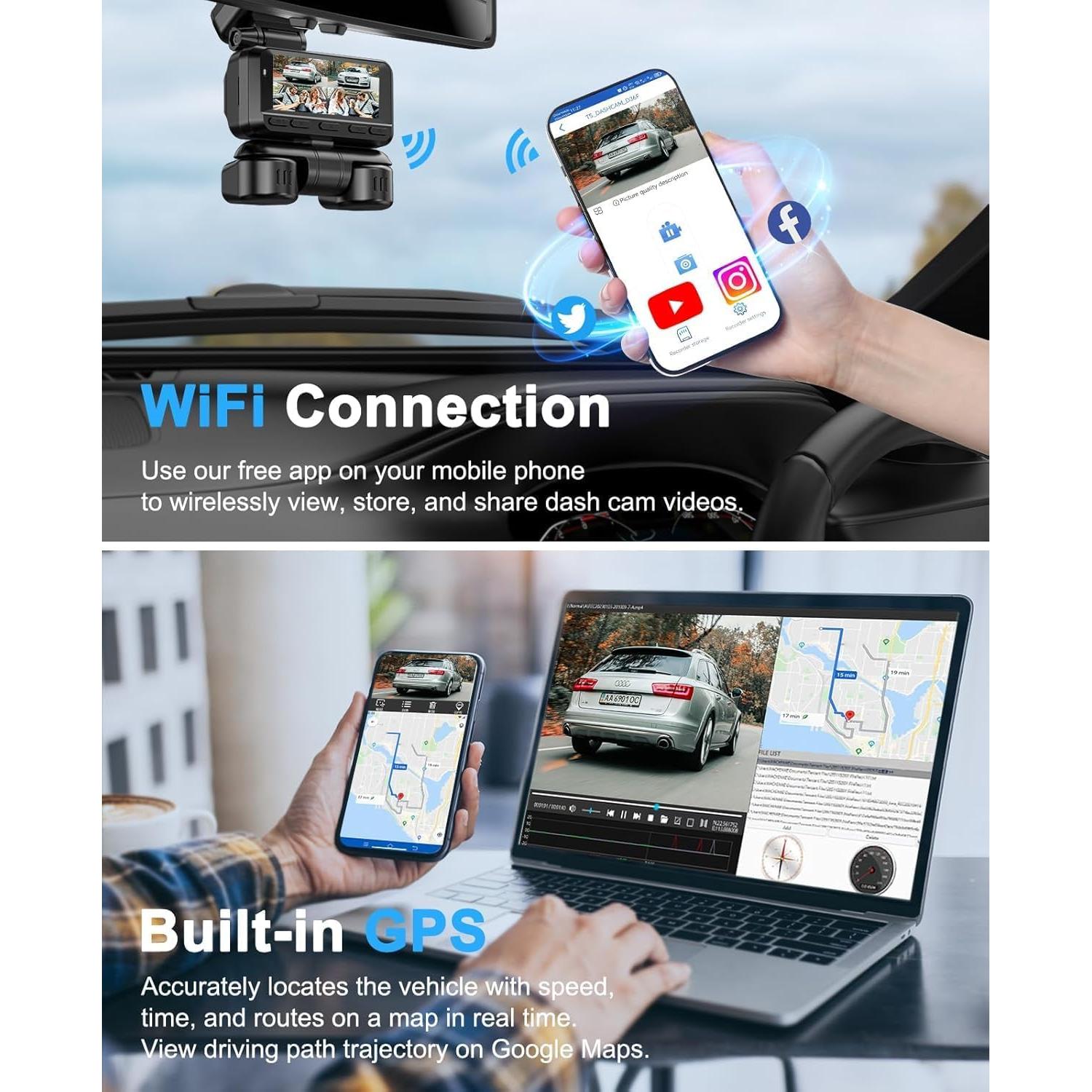 Cámara Dash 4 Canales 360° ZYEIPO Z700 4K GPS Wi-Fi