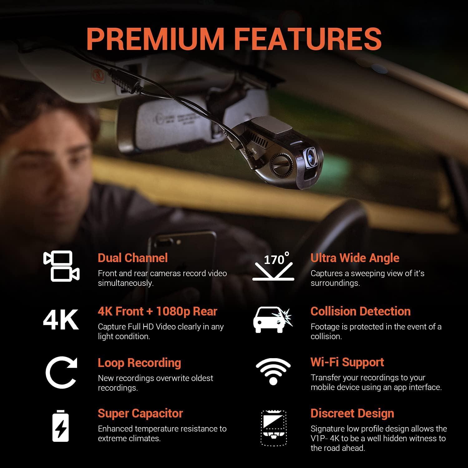 Cámara de Salpicadero Rexing V1P 4K Doble Canal Wi-Fi