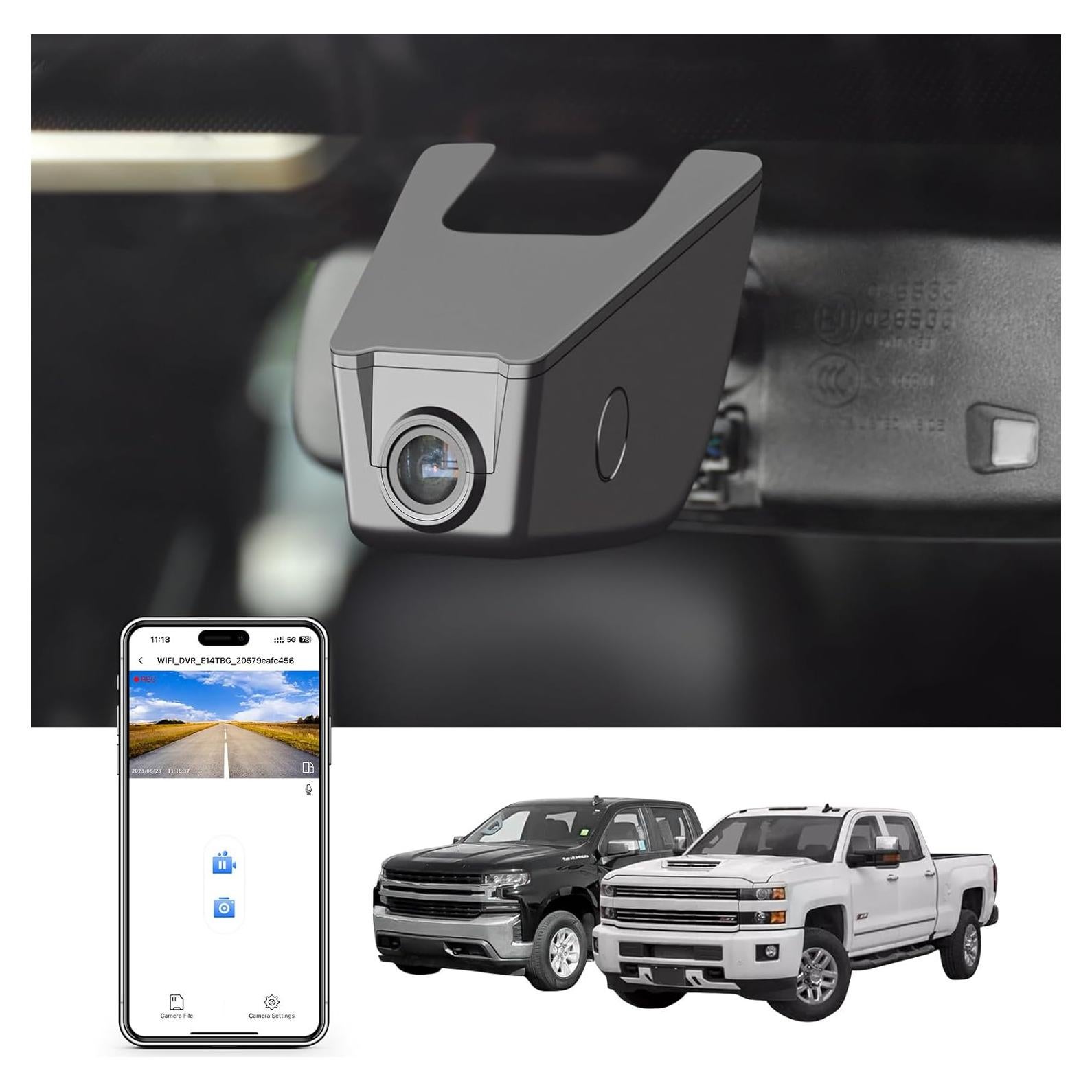 Cámara Dash 4K Mangoal Modelo E para Chevy Silverado 2014-2023