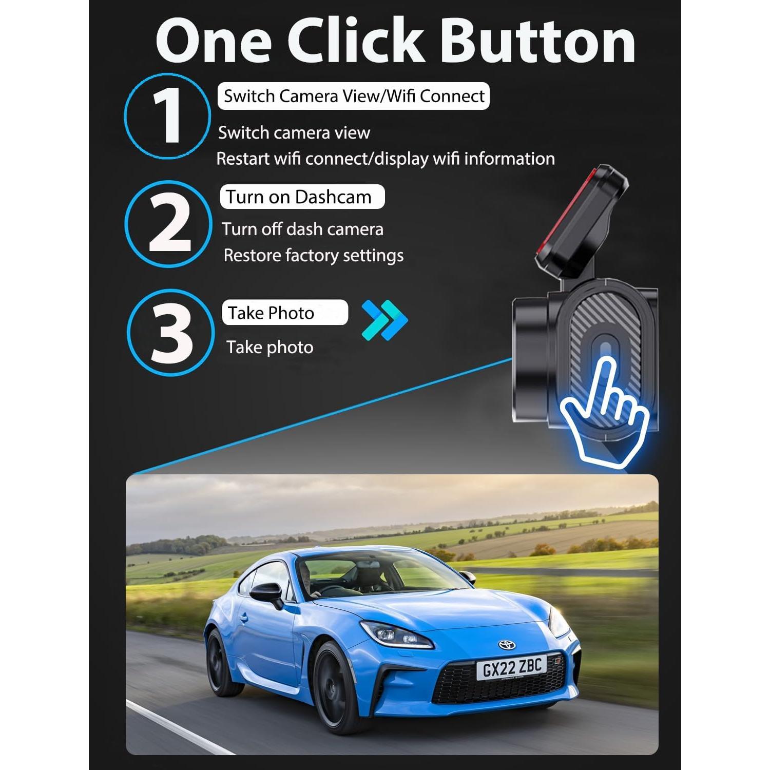 Cámara Dash 4K QOZ Frontal con WiFi y Tarjeta 64GB