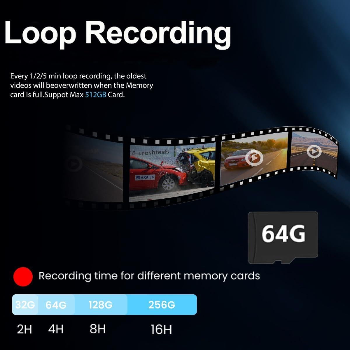 Cámara Dash 4K QOZ Frontal con WiFi y Tarjeta 64GB