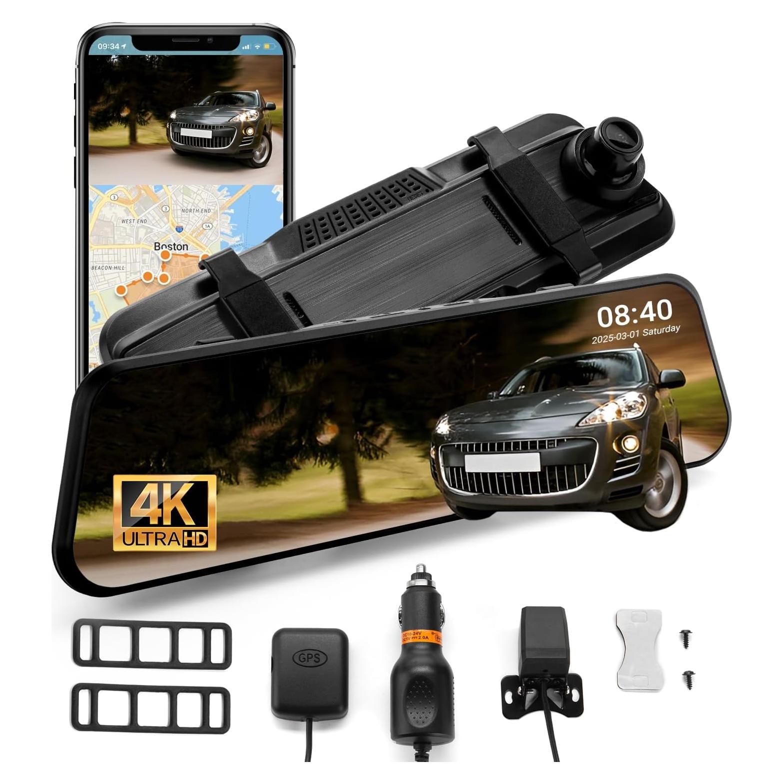 Cámara Retrovisor Digital Rivela 10" 4K GPS Visión Nocturna