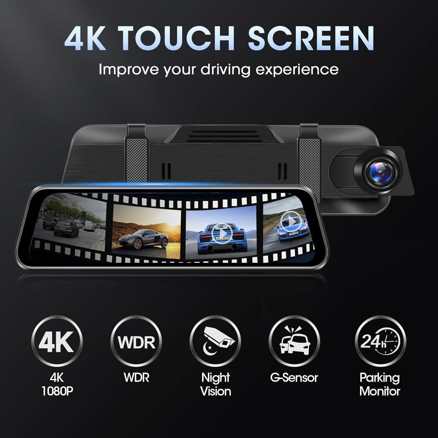 Cámara Retrovisor Digital Rivela 10" 4K GPS Visión Nocturna