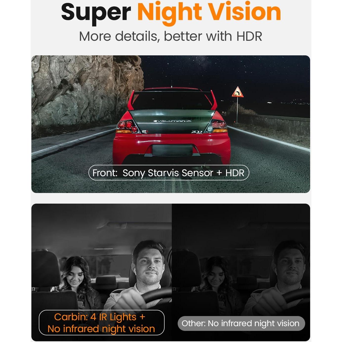 Cámara Dash 4K FitDVR F3 3 Canales con GPS y WiFi