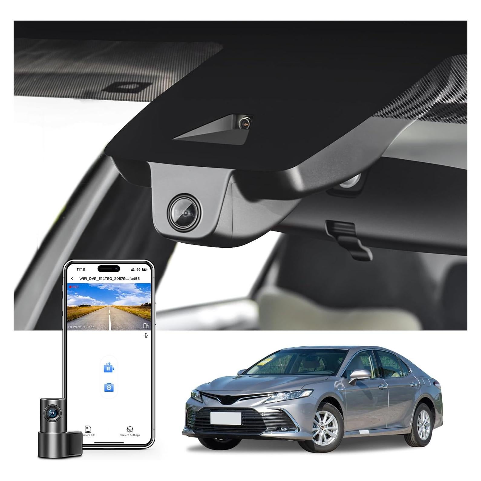 Cámara Dash 4K Delantera y 1080P Trasera Mangoal para Toyota Camry 2018-2020