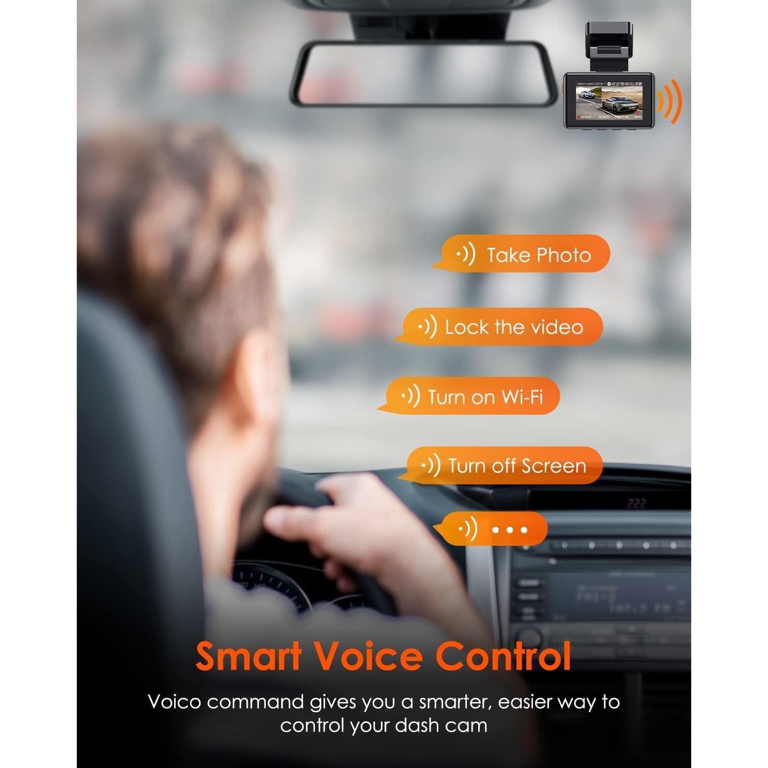 Cámara Dash Vantrue E2 Doble 2.7K Delantera y Trasera GPS