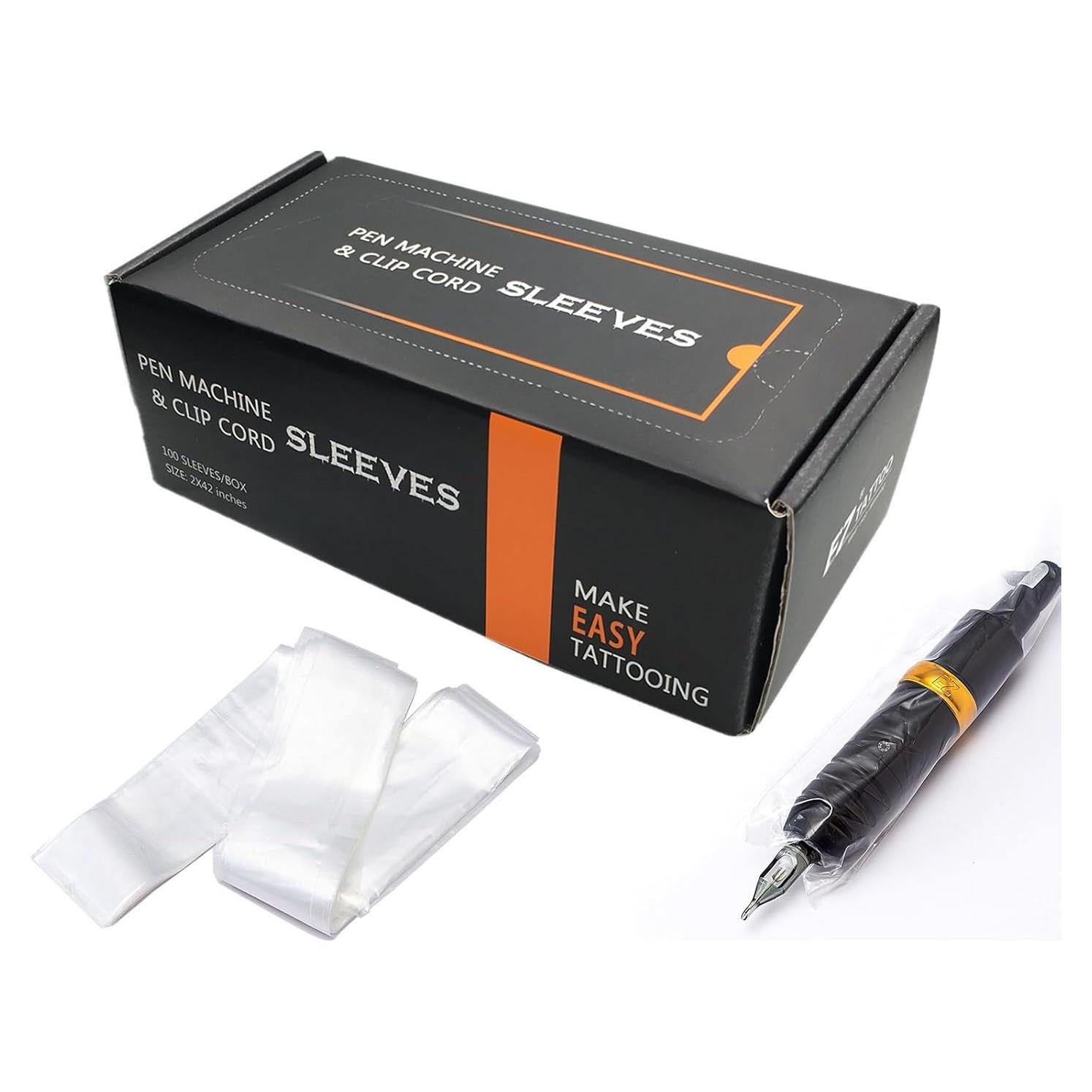 Cubiertas de Cables de Clip EZ Tattoo - 100 Pcs Transparentes