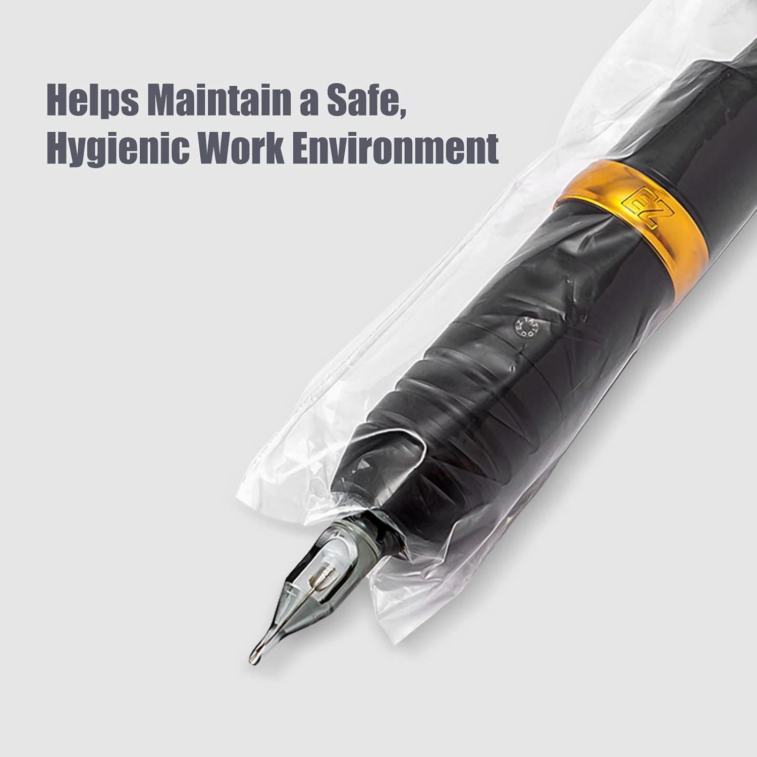 Cubiertas de Cables de Clip EZ Tattoo - 100 Pcs Transparentes