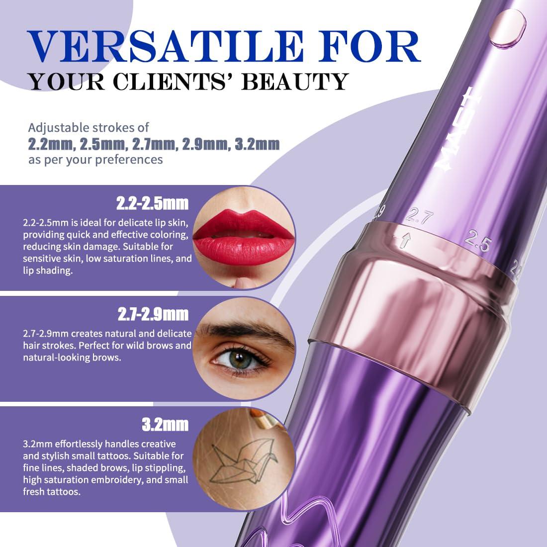 Mast P60 Máquina de Tatuaje Inalámbrica Rosa 121g 5 Longitudes