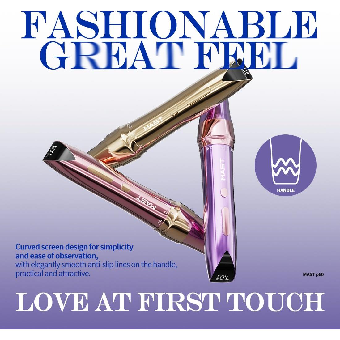 Mast P60 Máquina de Tatuaje Inalámbrica Rosa 121g 5 Longitudes