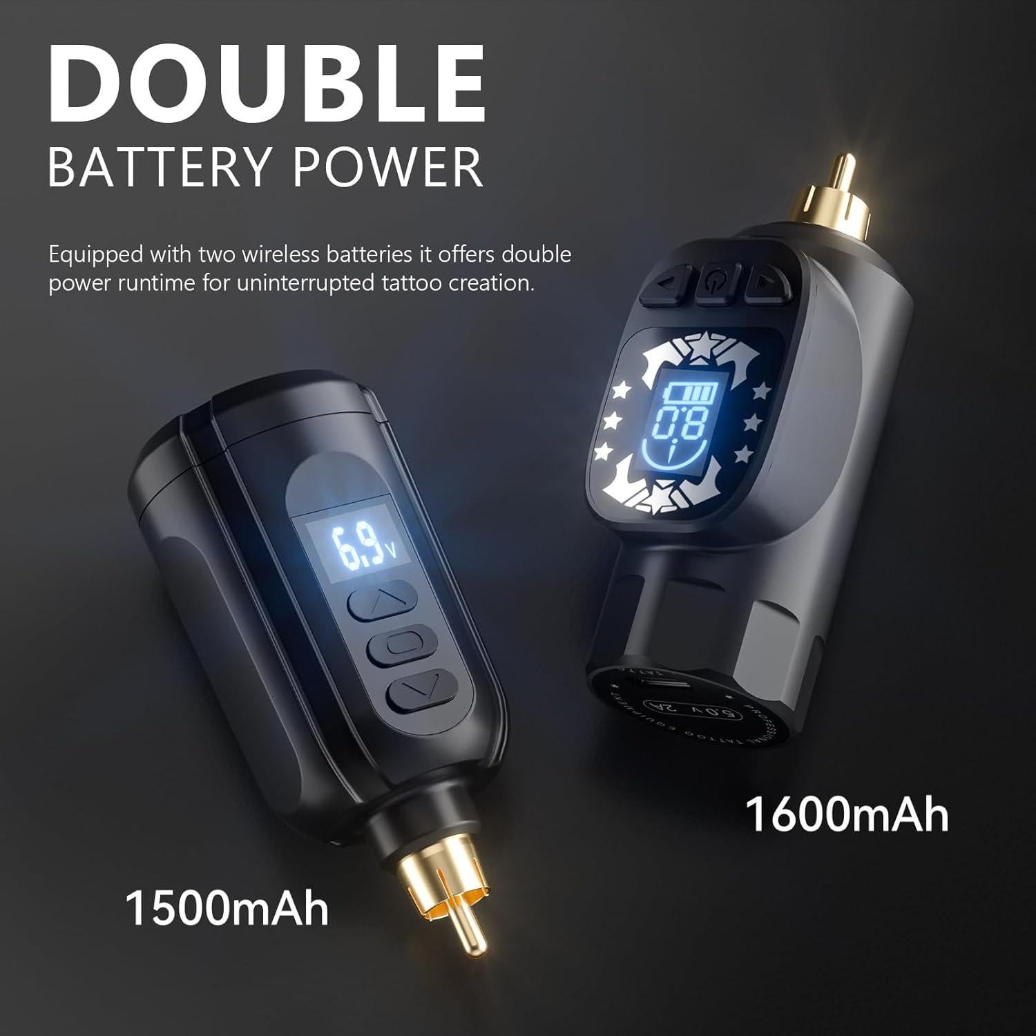 Kit de Tatuaje Inalámbrico Hawink con 2 Baterías y 20 Agujas