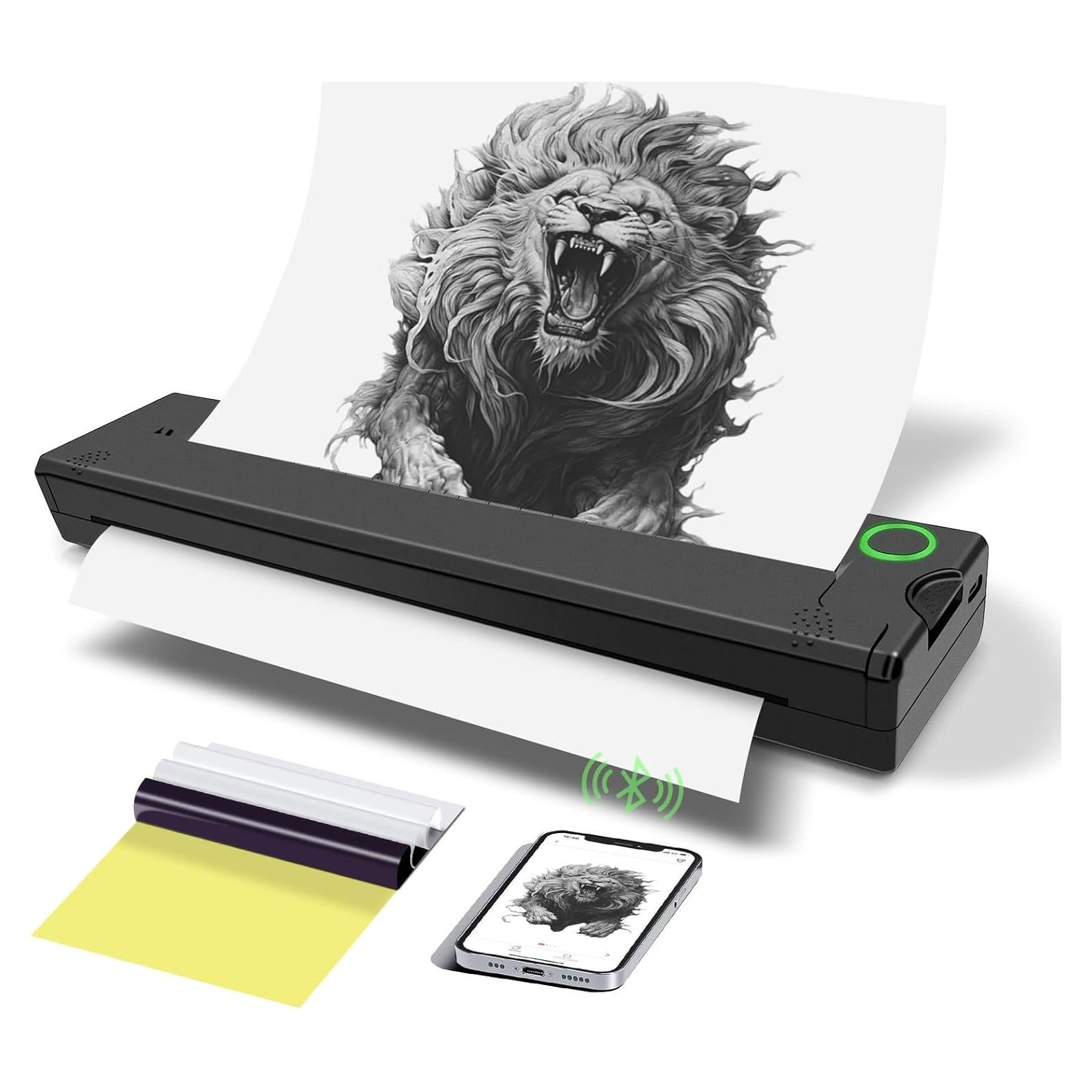 Impresora de Plantillas de Tatuaje YOULABLE 2BB6HJXM - Inalámbrica Bluetooth