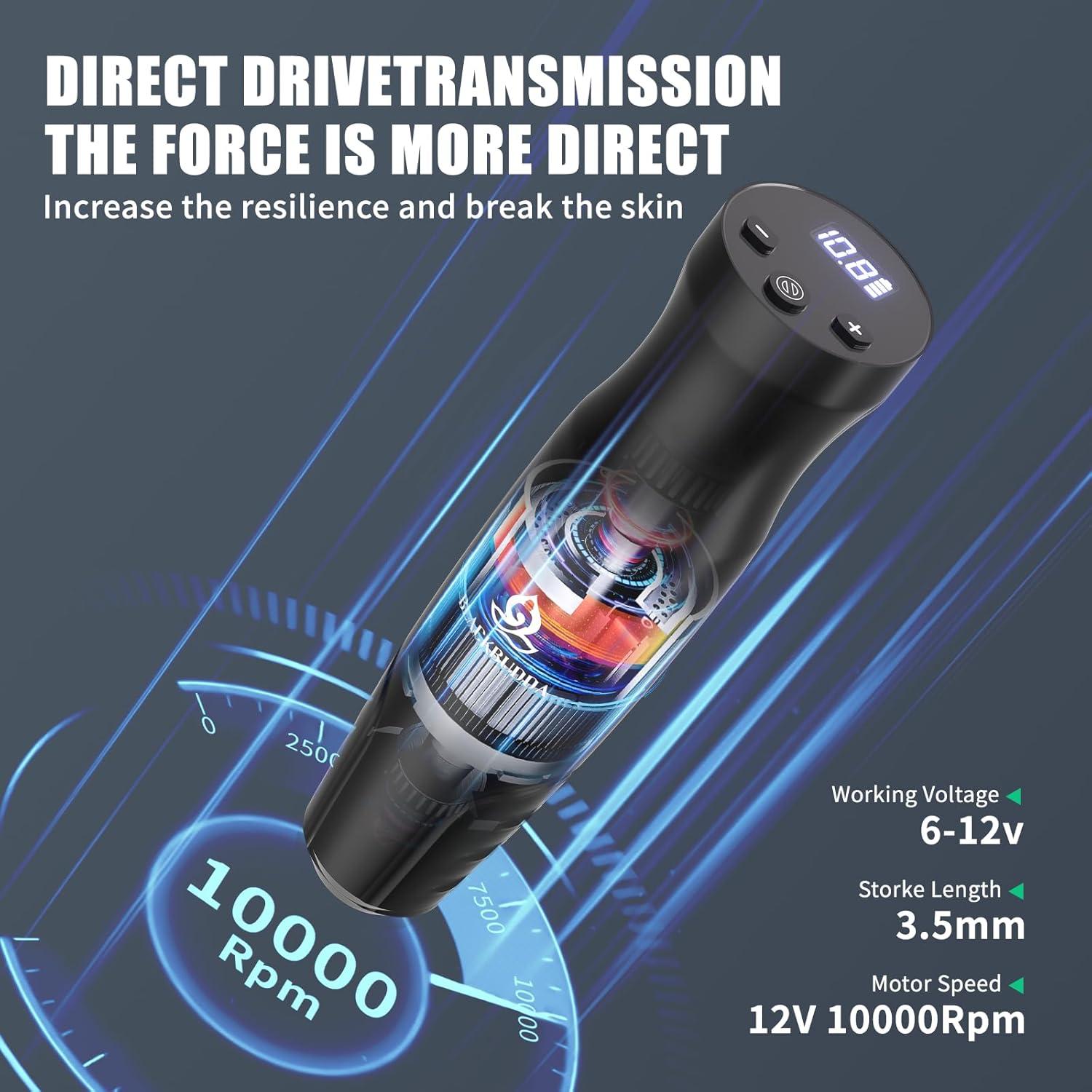 Kit de Tatuaje Inalámbrico Blackbudda para Principiantes