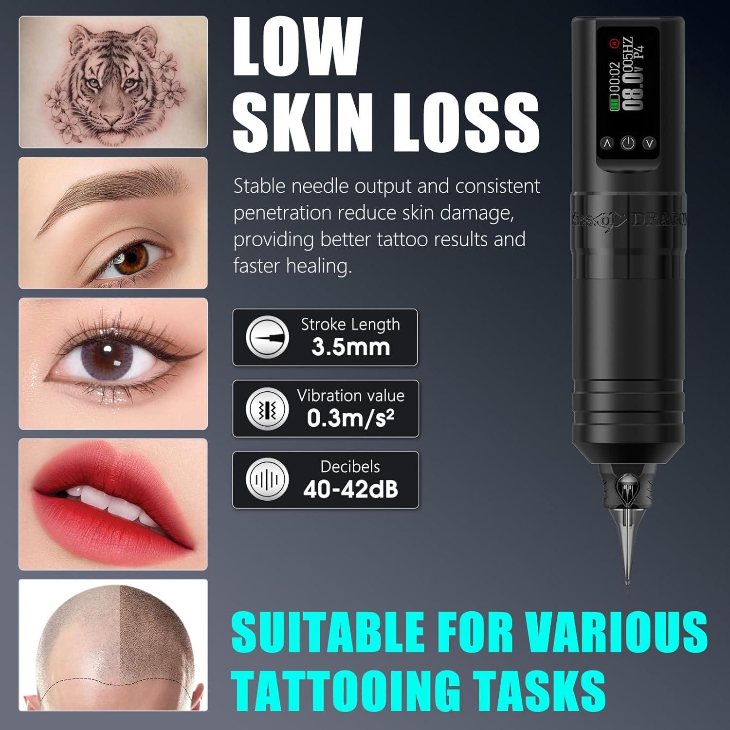 Kit de Máquina de Tatuaje Inalámbrica Kiss of Dragon V1S 1600mAh