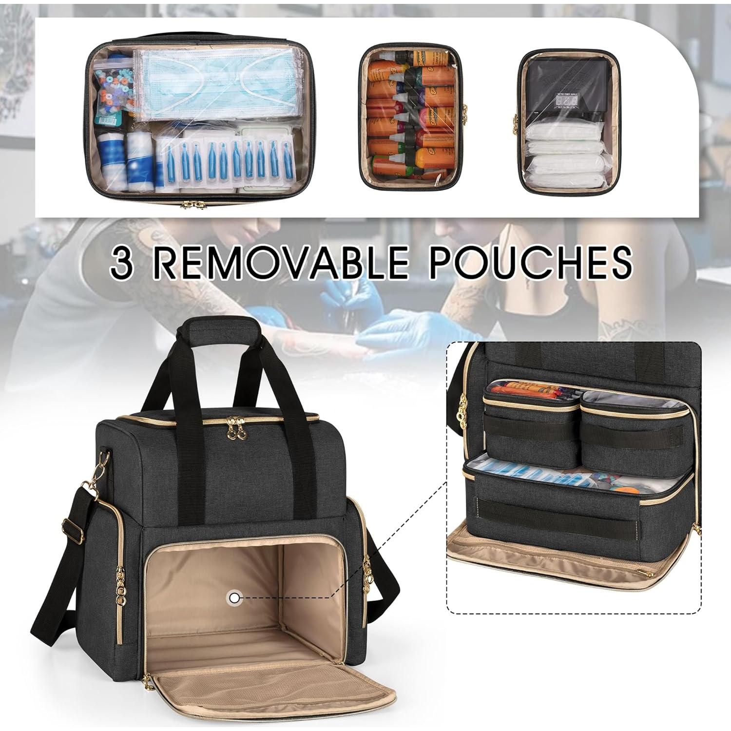 Funda de Viaje para Tatuajes LUXJA con 3 Estuches Extraíbles